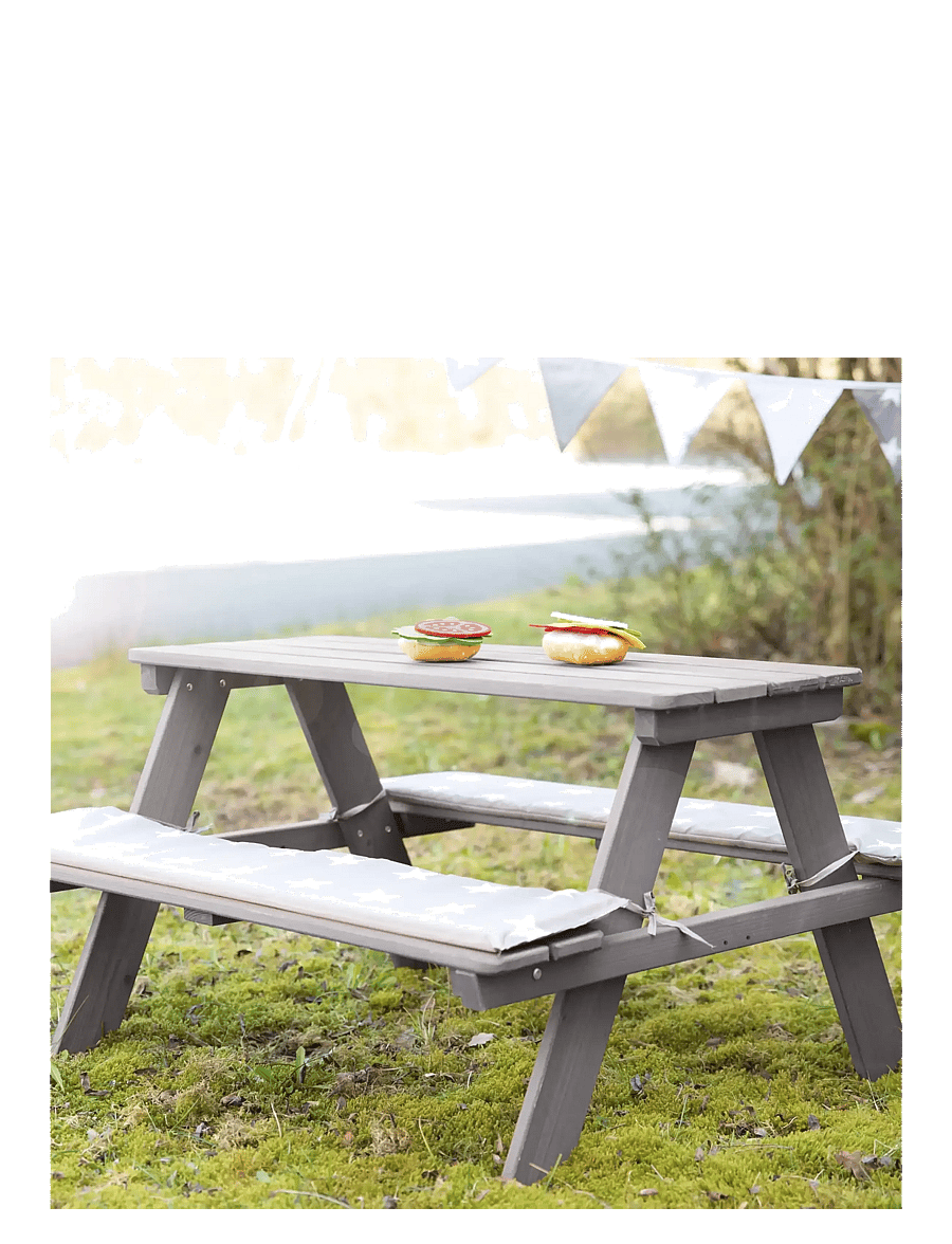 ROBA - Outdoor+ 'PICKNICK for 4' children's picnic bench and table. - utemøbler - gray - 2