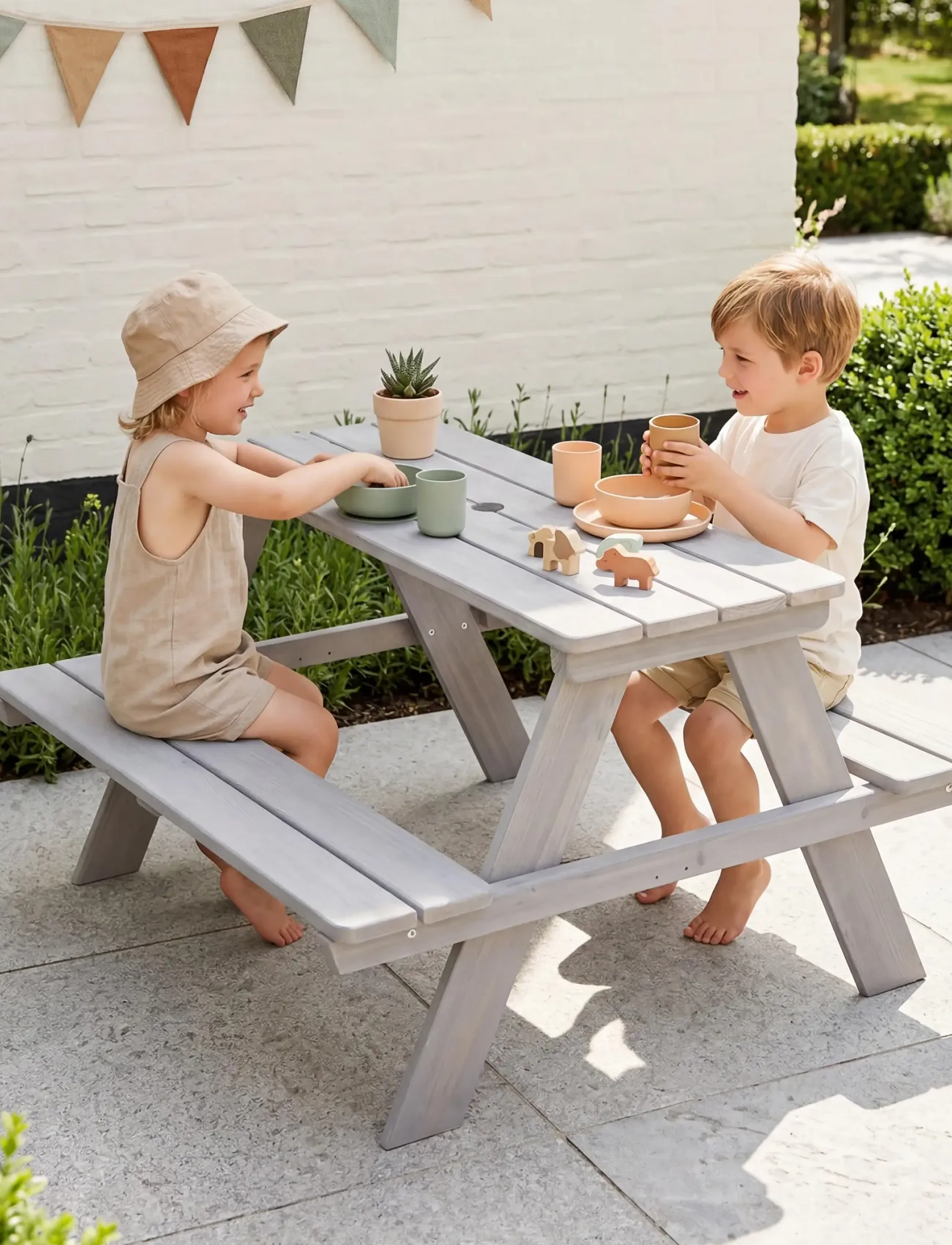 ROBA Outdoor+ 'PICKNICK for 4' children's picnic bench and table. - Kids home - GRAY / grey