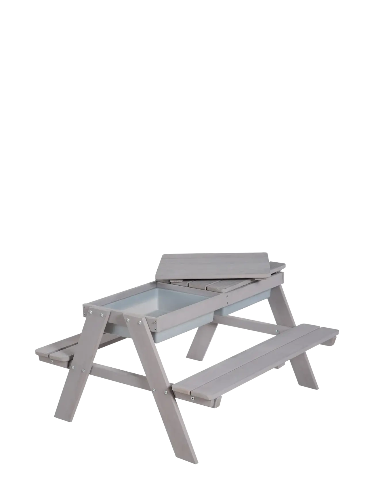 ROBA - Children's Solid Wood Picnic Table With Sand Tub - välimööbel - gray - 2