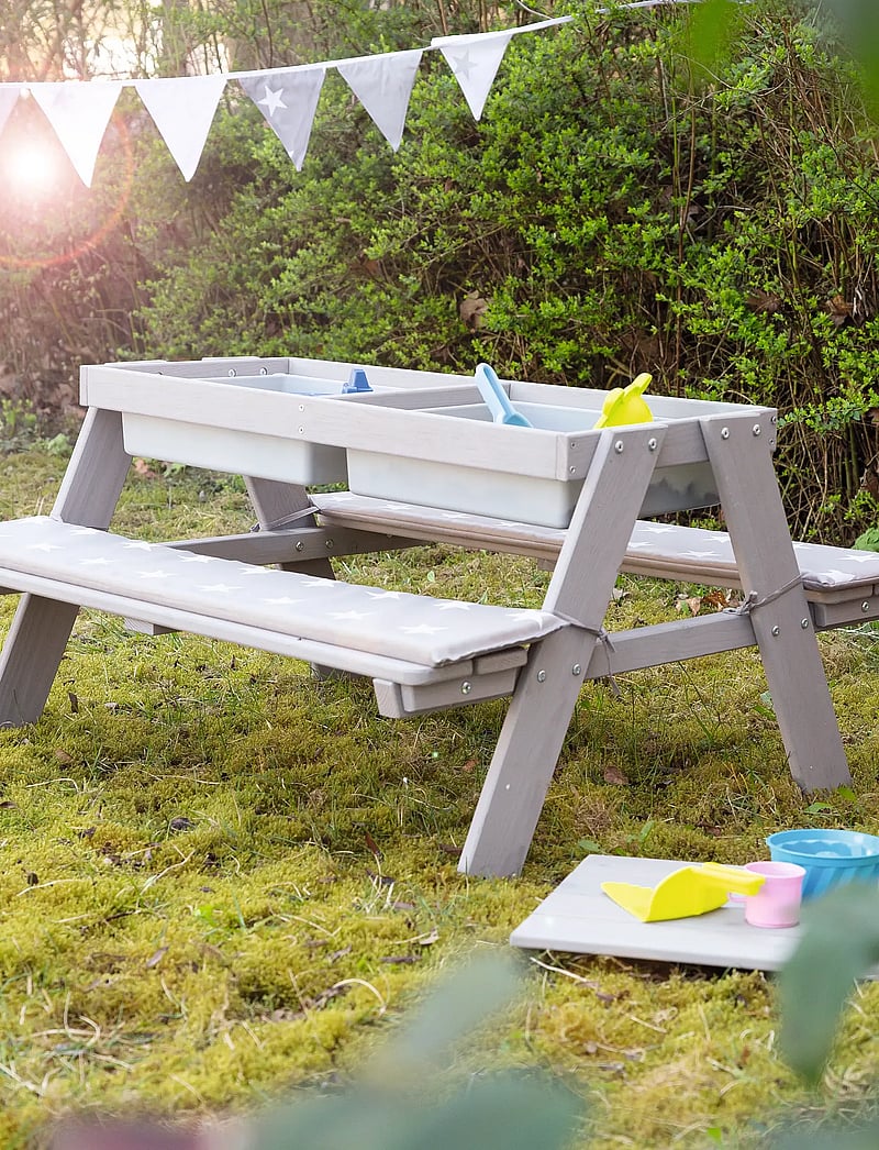 ROBA - Children's Solid Wood Picnic Table With Sand Tub - outdoor-möbel - gray - 0