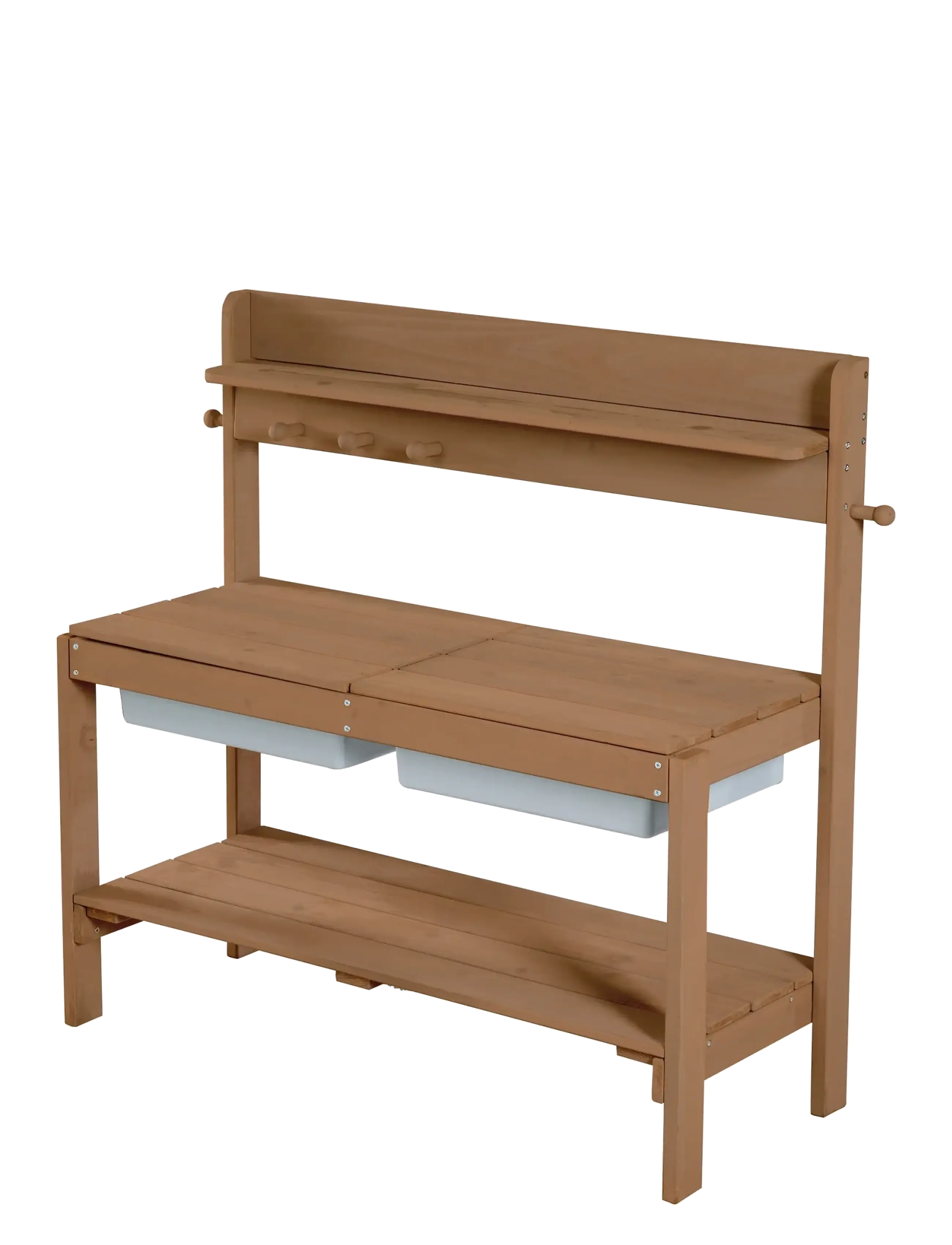 ROBA Outdoor FUN mud kitchen with 2 plastic play tubs - Leksakskök & Tillbehör - TEAK / brown