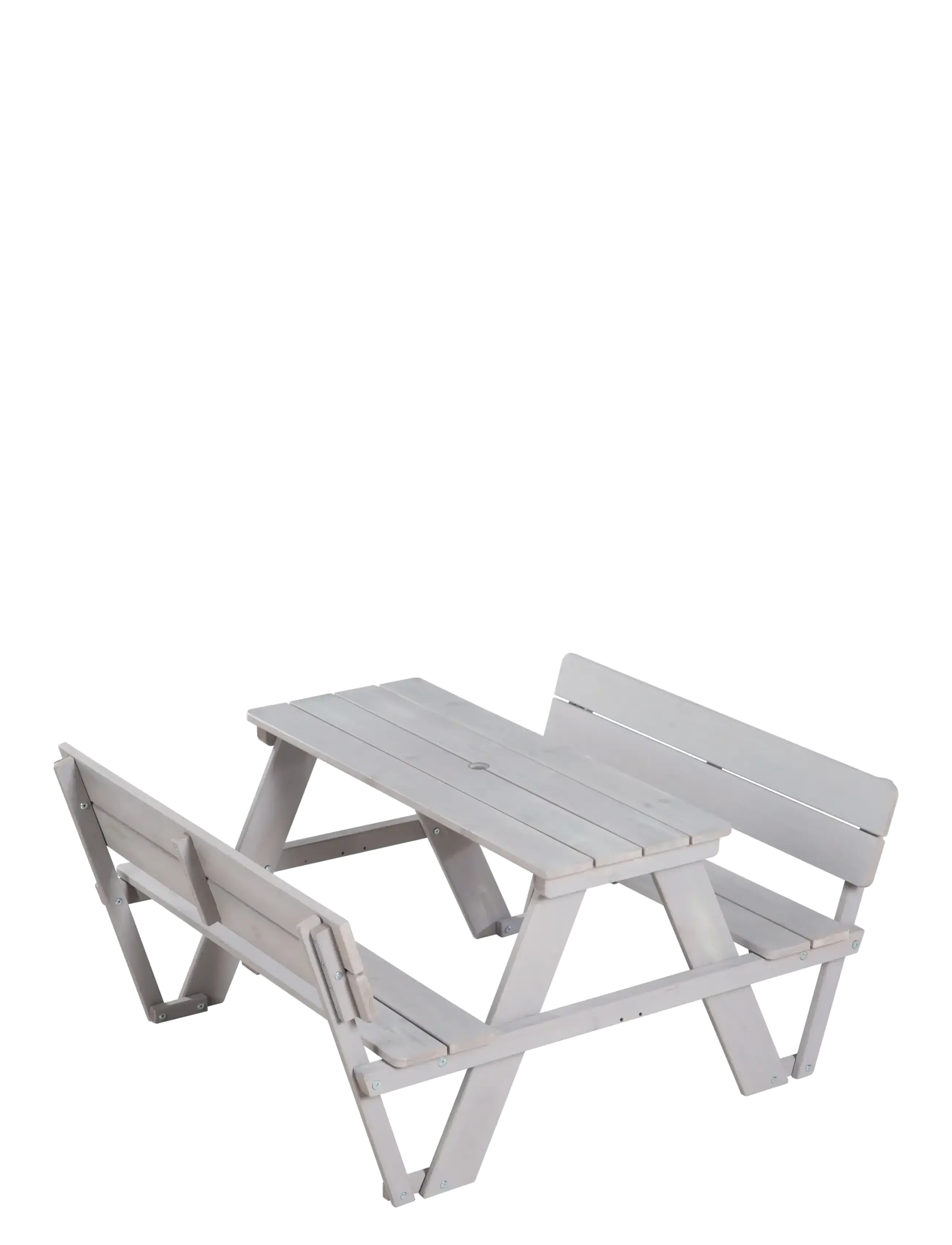 ROBA Outdoor+ 'Picknick For 4' Children's Backrested Picnic Bench, Outdoor Furniture, Grå, Str: 107X89X50.5CM
