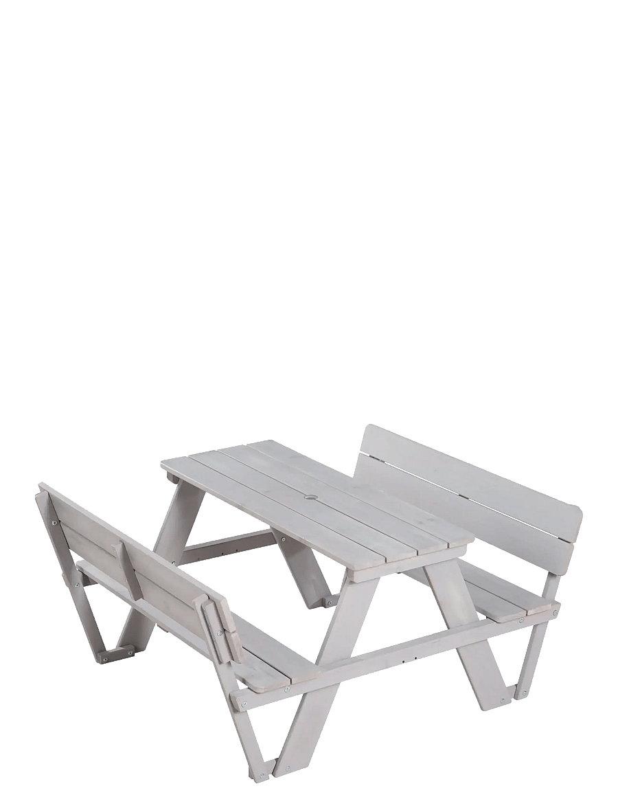 ROBA - Outdoor+ 'PICKNICK for 4' children's backrested picnic bench - havemøbler - gray - 0