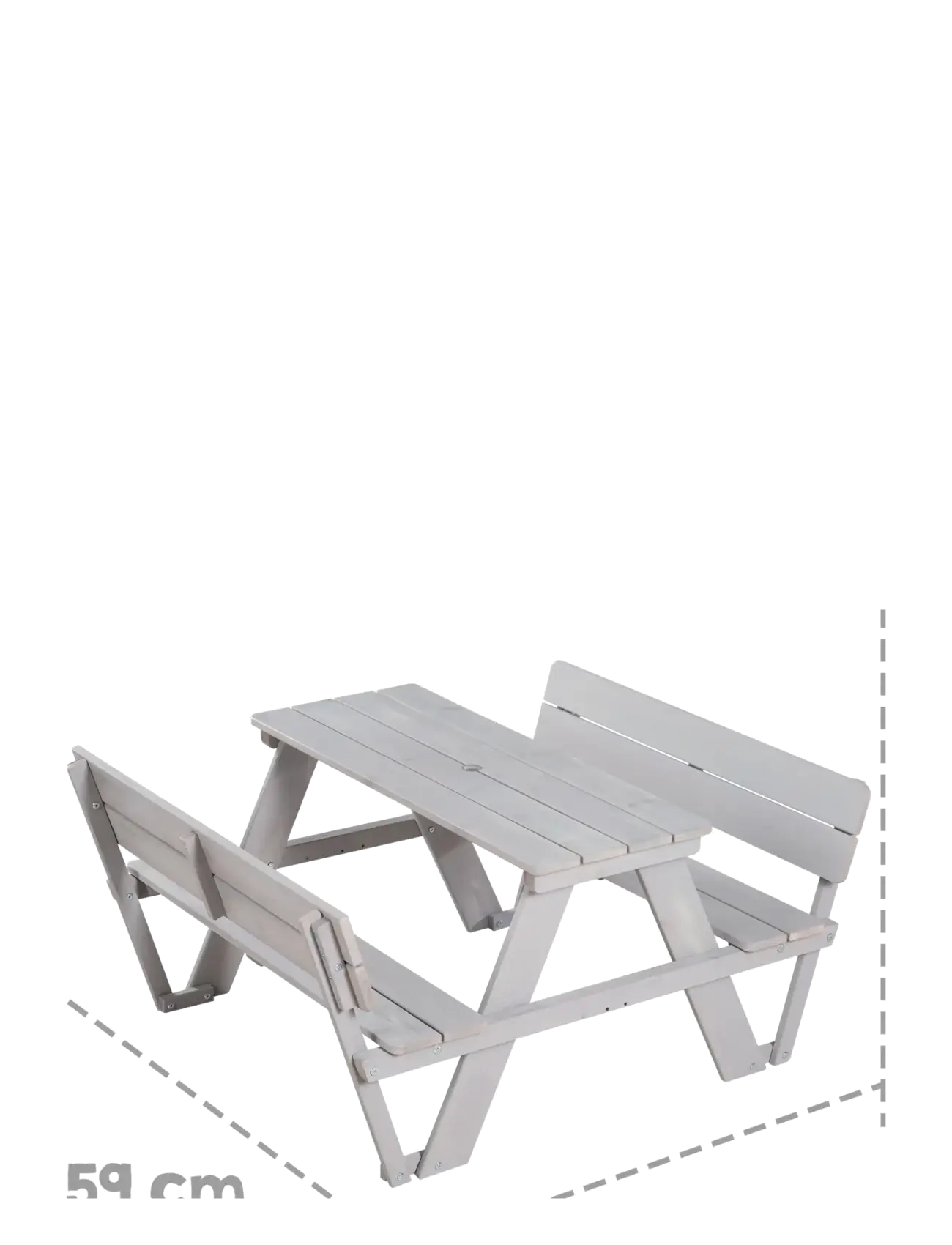 ROBA - Outdoor+ 'PICKNICK for 4' children's backrested picnic bench - havemøbler - gray - 1