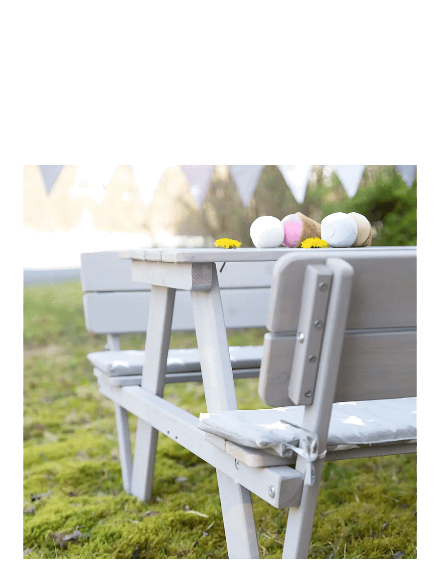 ROBA - Outdoor+ 'PICKNICK for 4' children's backrested picnic bench - havemøbler - gray - 3