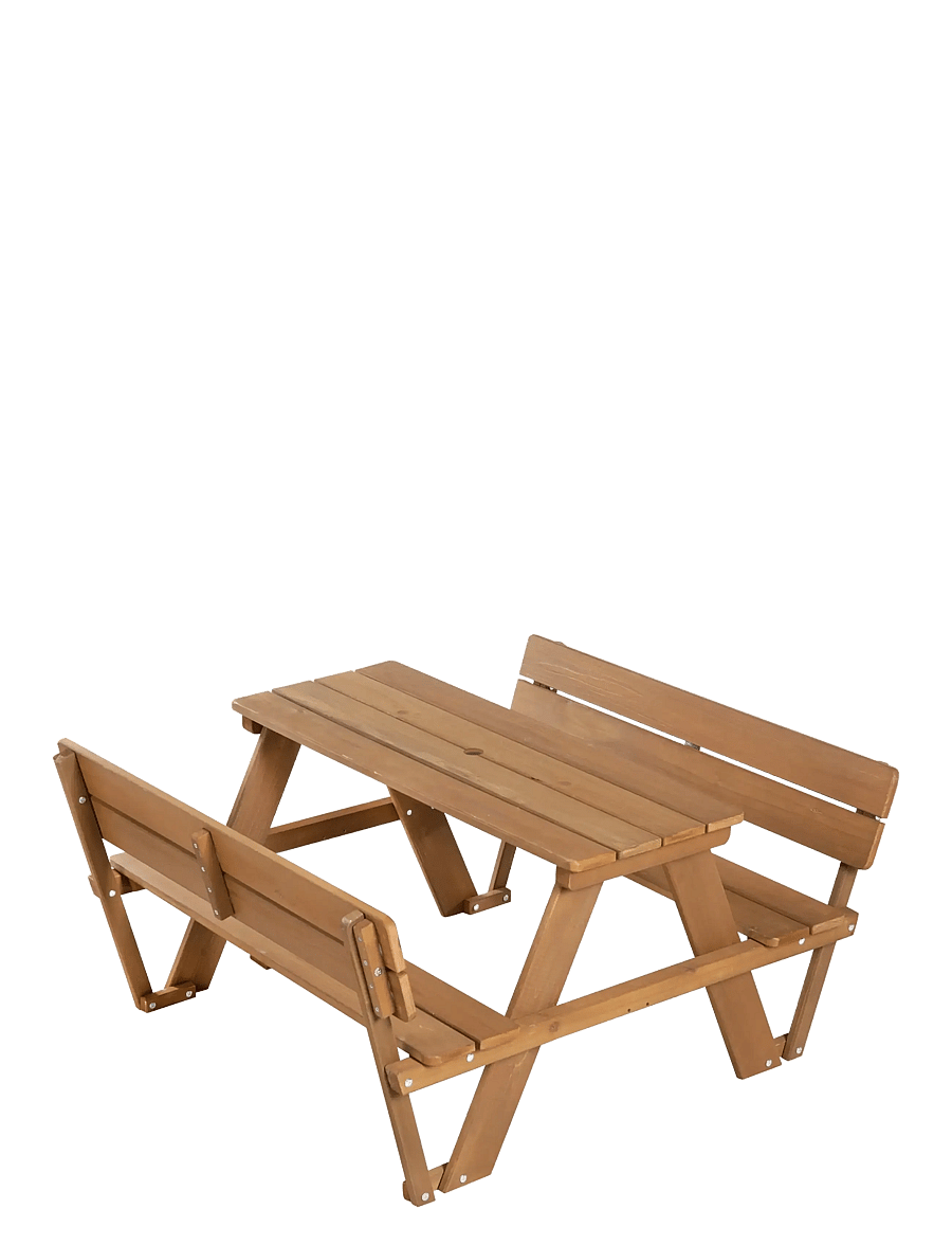 ROBA - Outdoor+ 'PICKNICK for 4' children's backrested picnic bench and table - ulkokalusteet - teakholz farben - 1