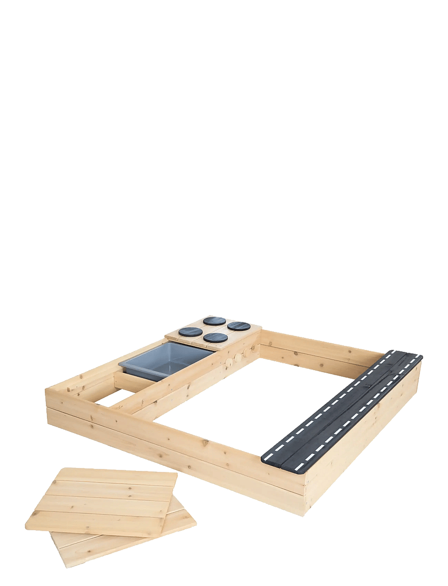 ROBA - Sandpit with road, stove and play tray - natural - 2
