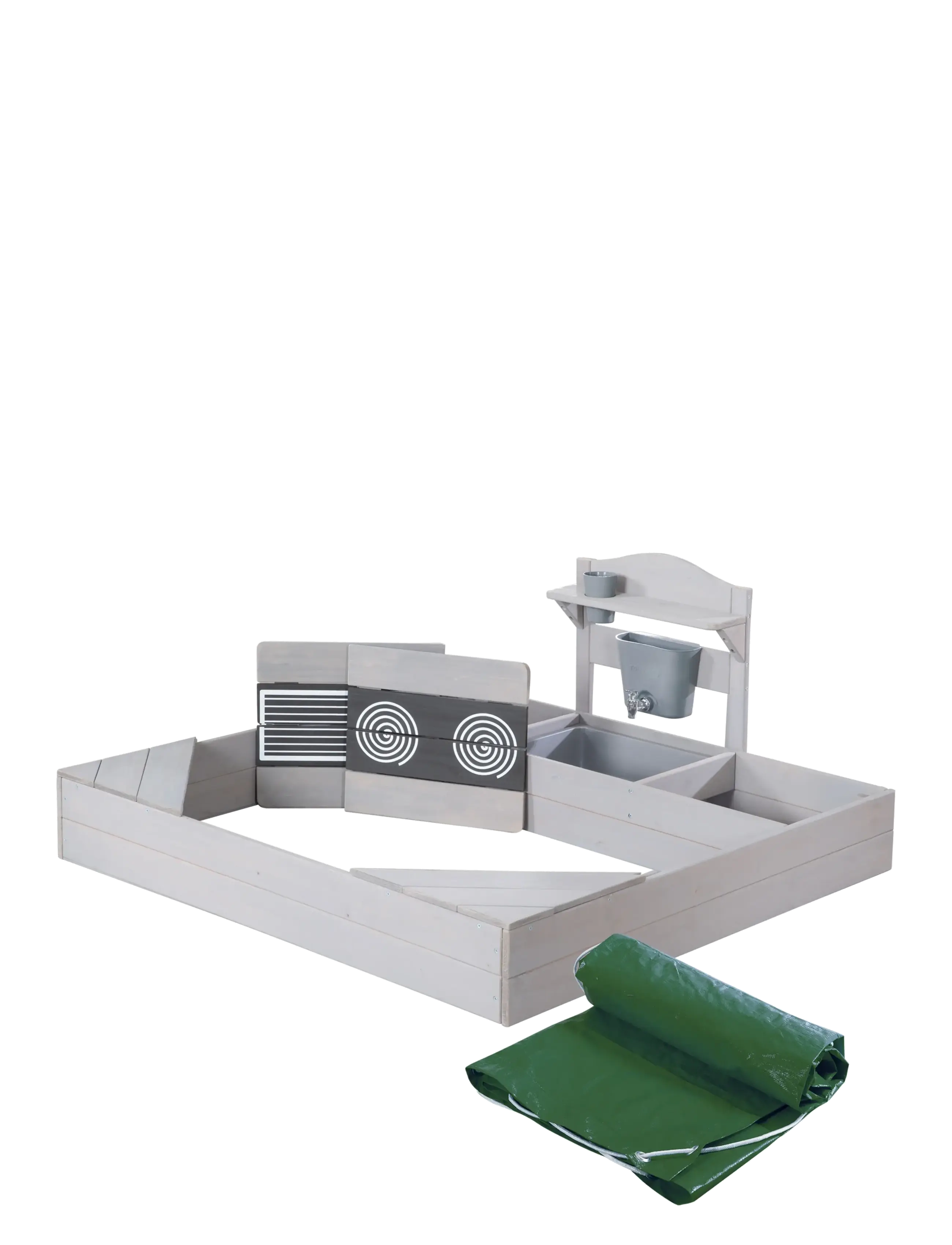 ROBA Sandpit with large mud kitchen and cover, -  - undefined / undefined