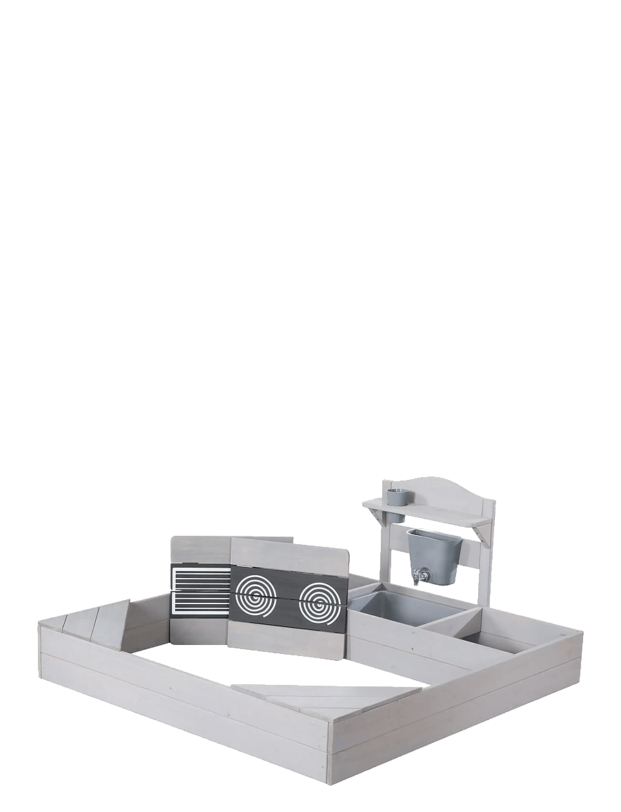 ROBA - Sandpit with large mud kitchen and cover, - gray - 2