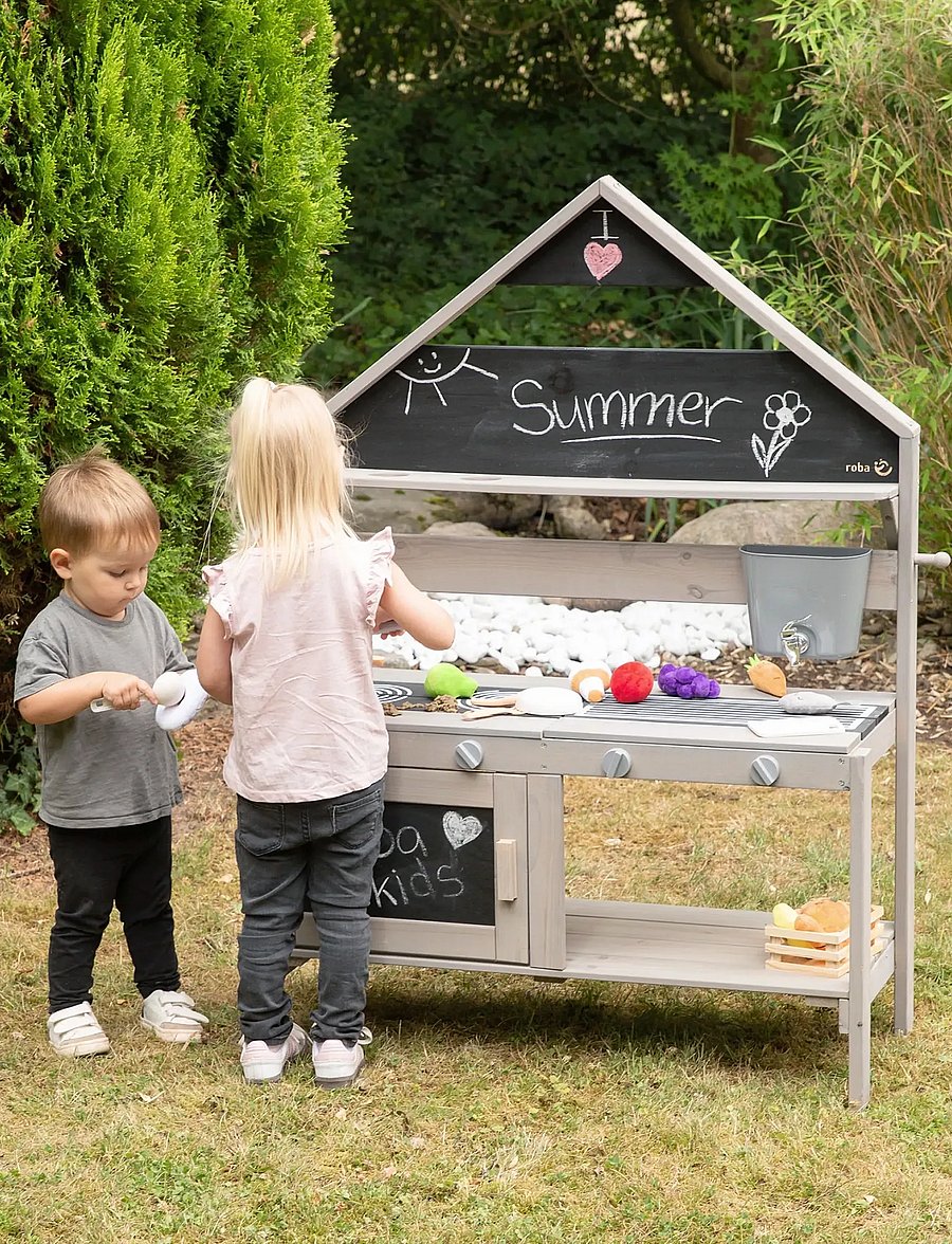 ROBA - Outdoor Play and Mud Kitchen with a house look - gray - 0