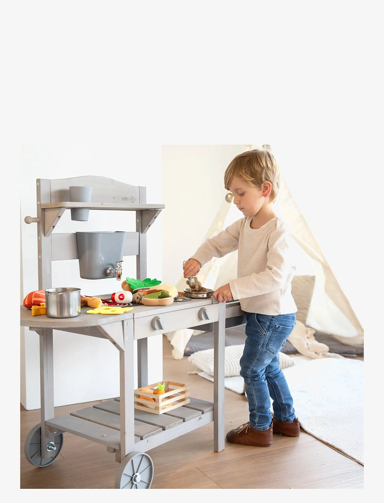 ROBA - Mobile play and mud kitchen BBQ - toy kitchens - gray - 5