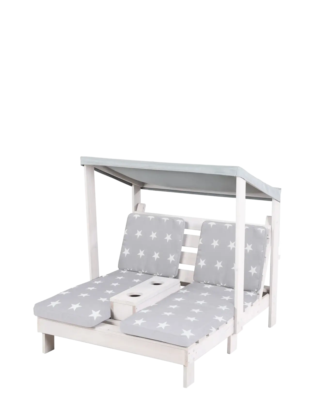 ROBA Wooden 2-Seater Garden Lounger, Sofas, Multi/mønstret, Str: ONE SIZE