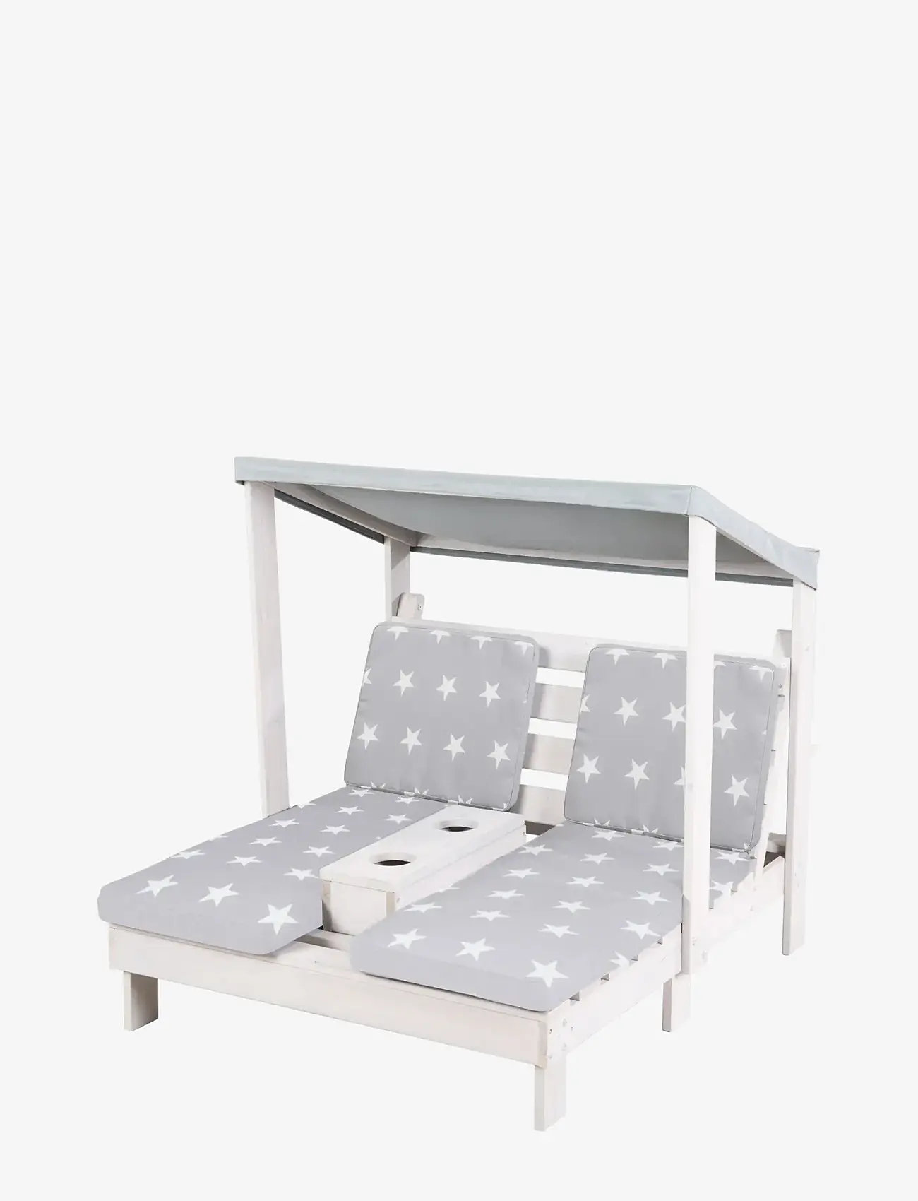 ROBA - Wooden 2-Seater Garden Lounger - lauko baldai - gray - 1