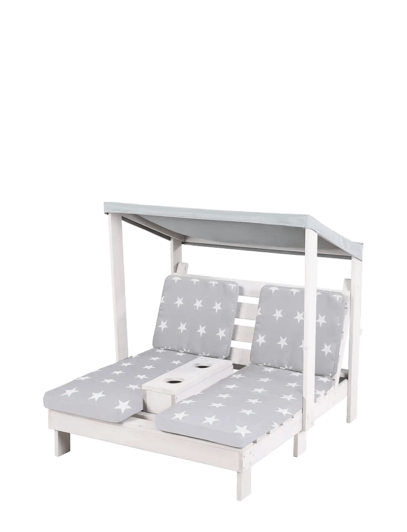 ROBA - Wooden 2-Seater Garden Lounger - lauko baldai - gray - 1