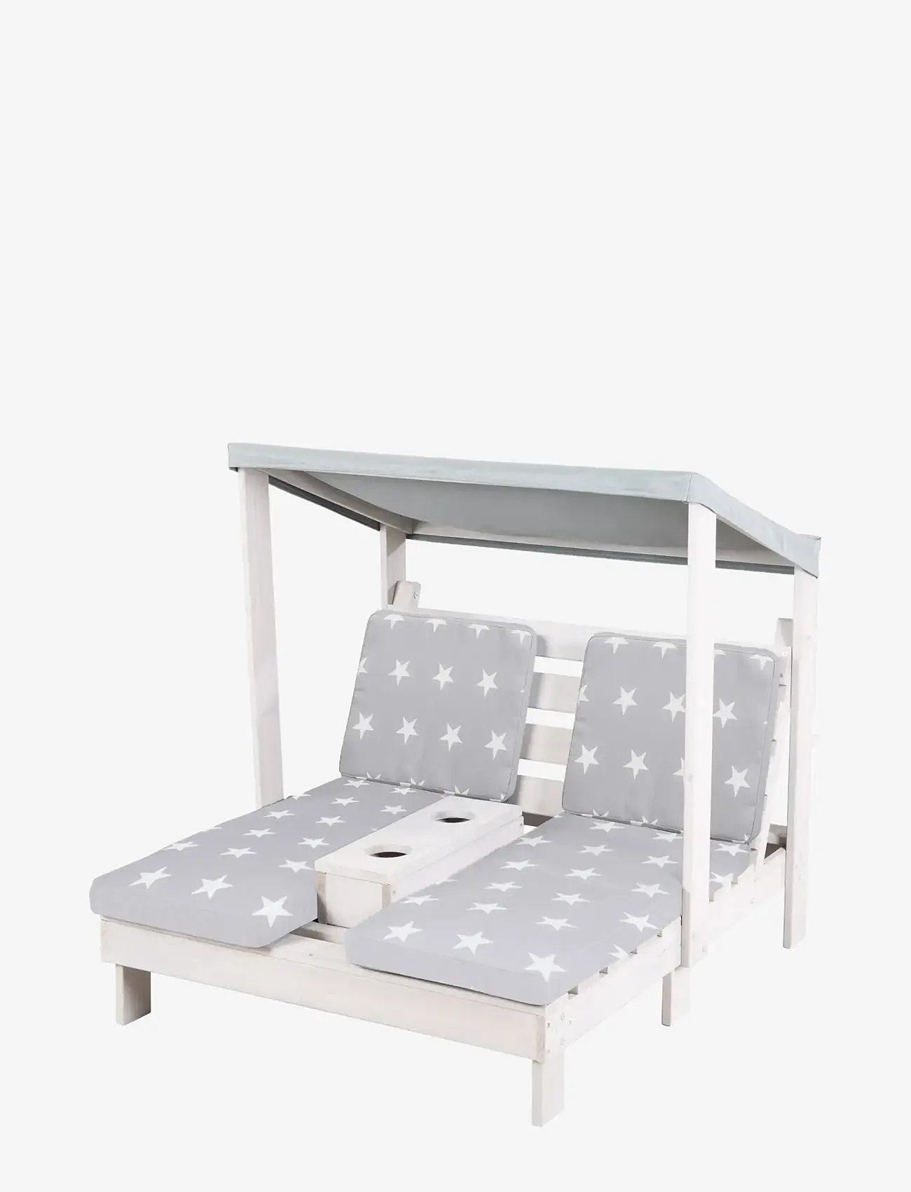 ROBA - Wooden 2-Seater Garden Lounger - lauko baldai - gray - 2