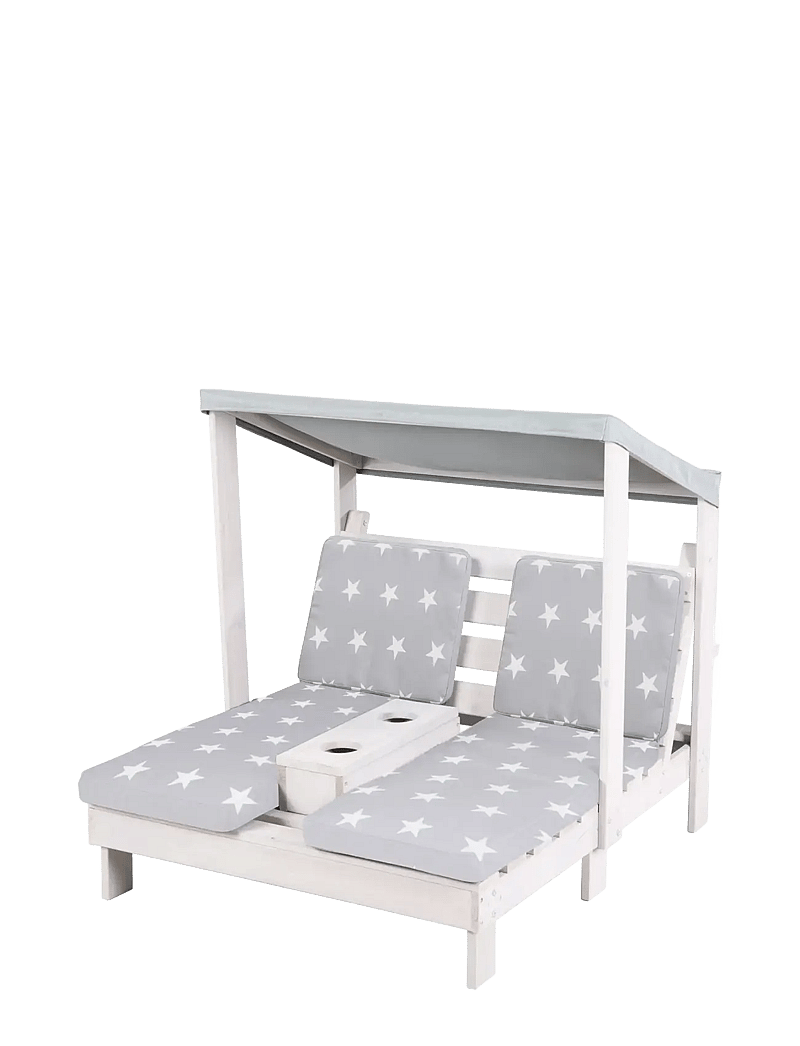 ROBA - Wooden 2-Seater Garden Lounger - lauko baldai - gray - 2