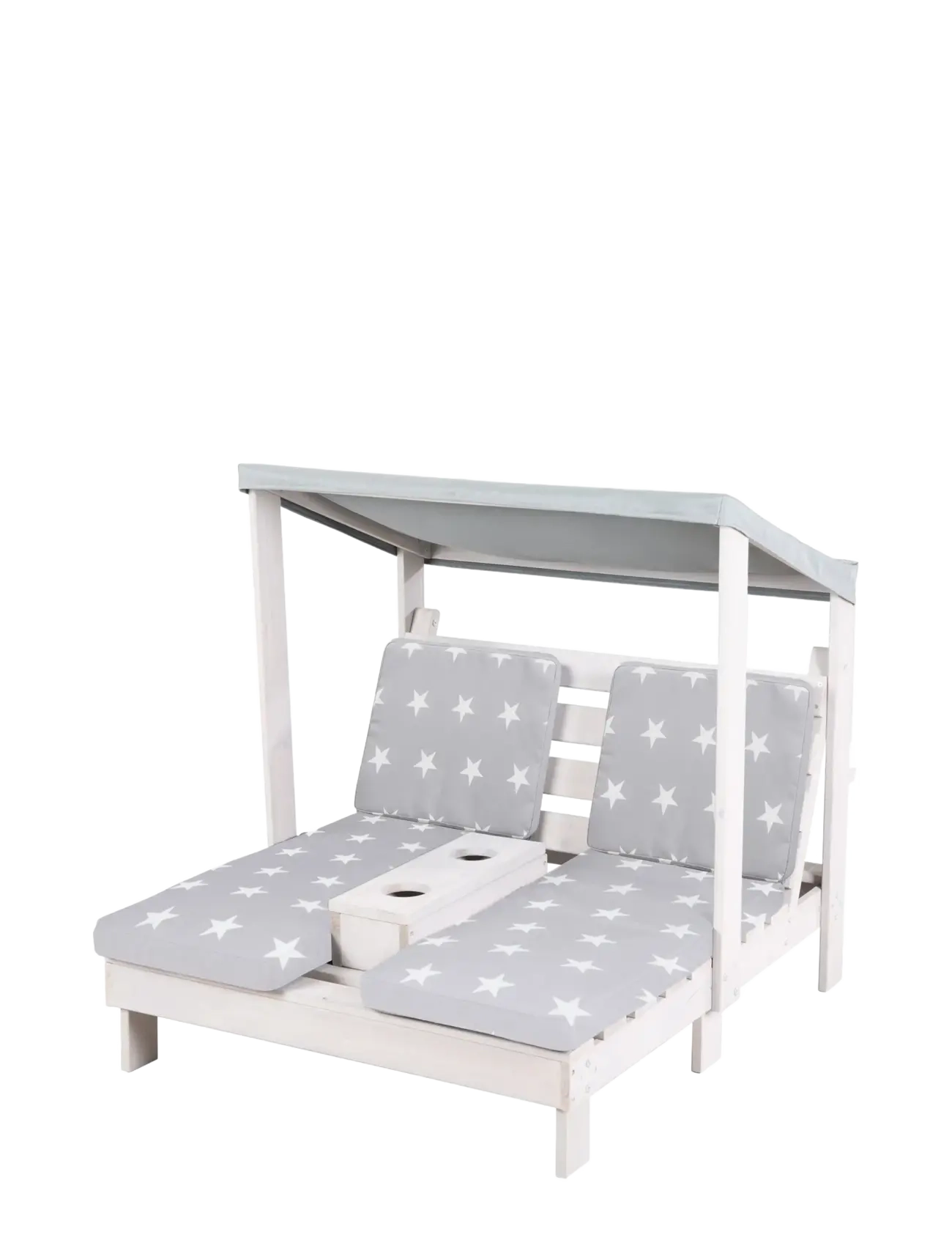 ROBA - Wooden 2-Seater Garden Lounger - buitenmeubels - gray - 2