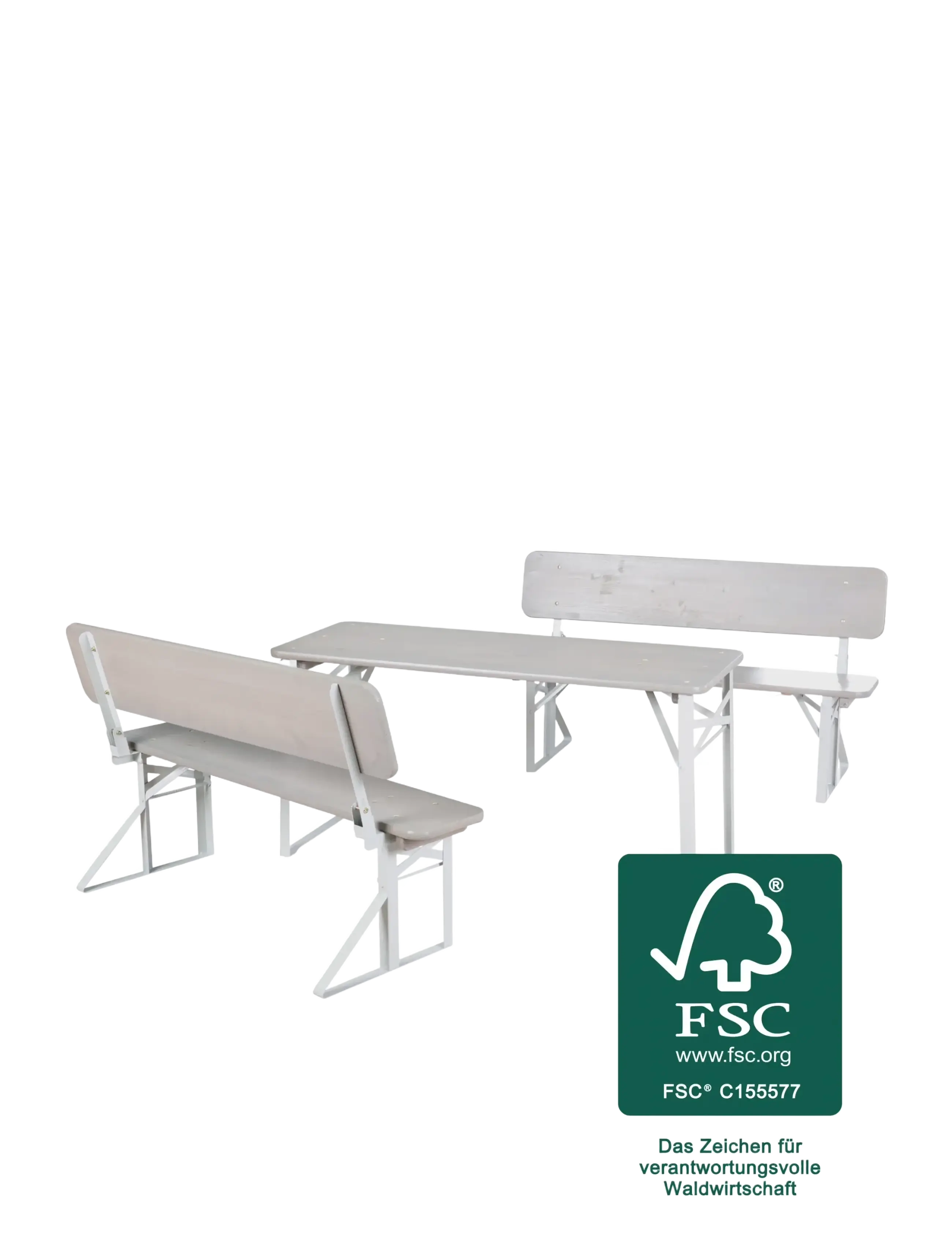 ROBA Children's Party Set With Backrest, Outdoor Furniture, Grå, Str: 109X40X60CM