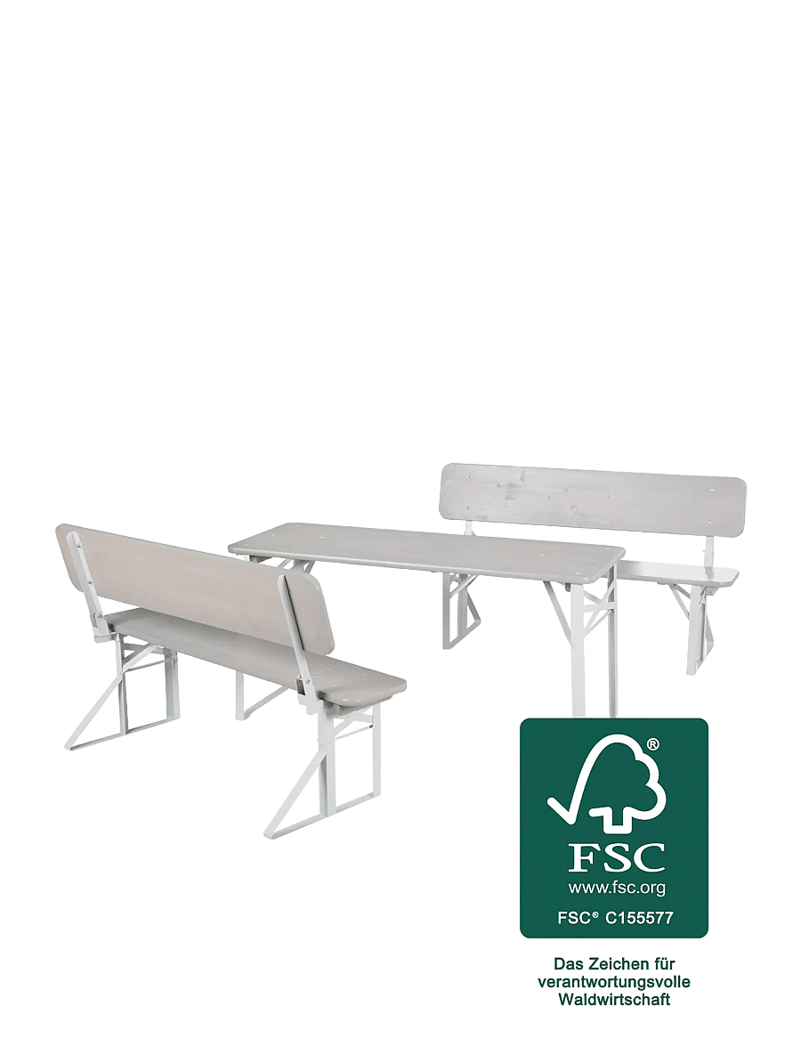 ROBA - Children's party set with backrest - havemøbler - gray - 1