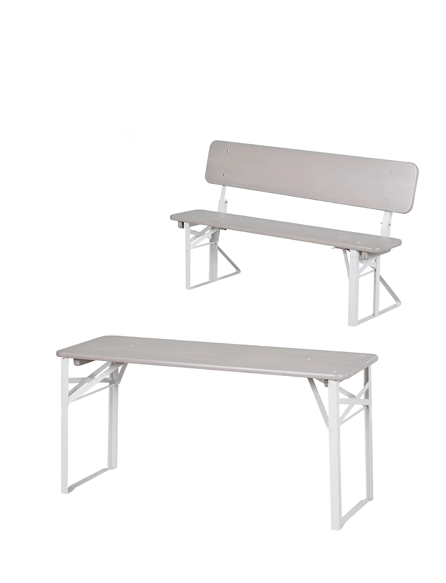 ROBA - Children's party set with backrest - havemøbler - gray - 2