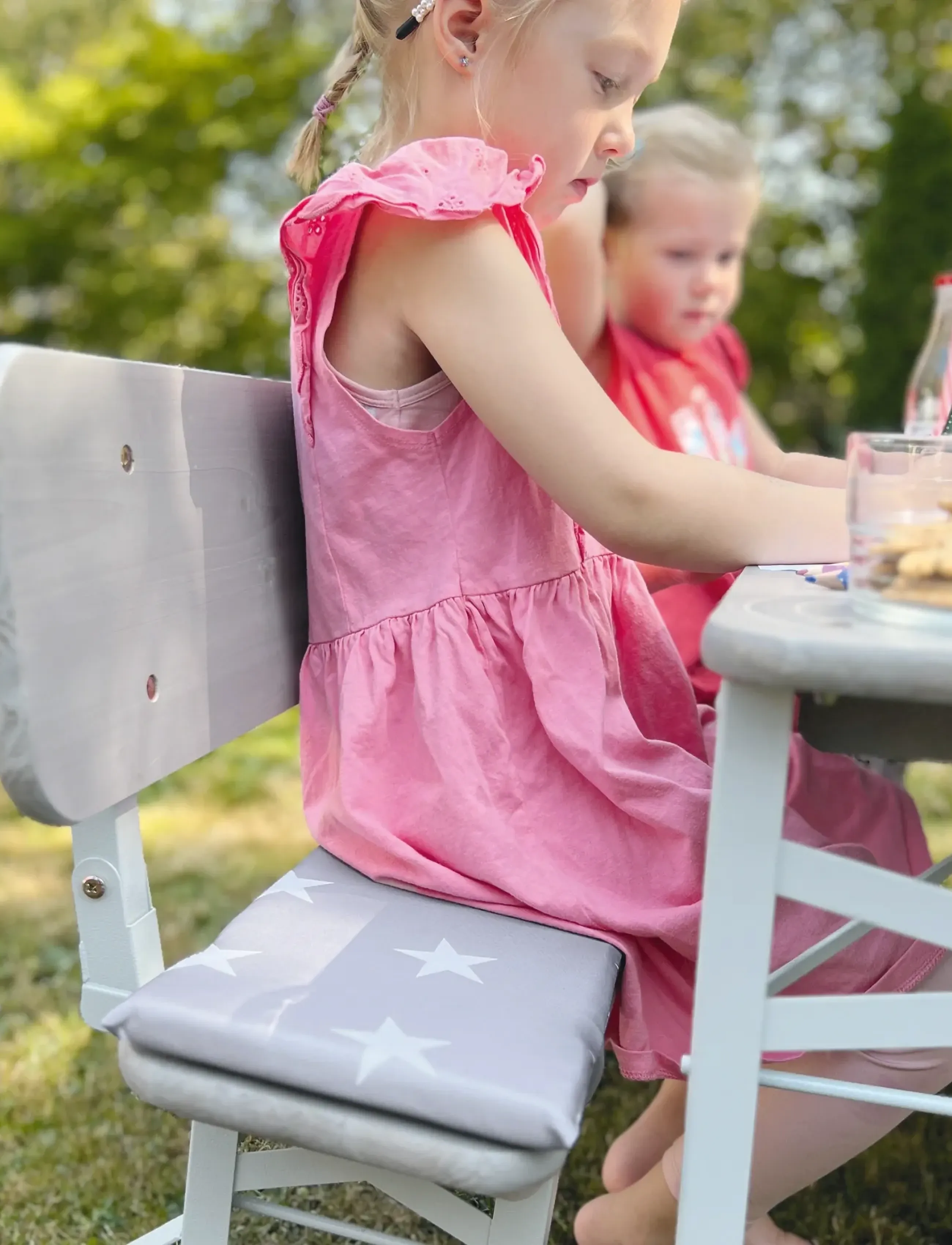 ROBA Children's Party Set With Backrest, 109X40X60 cm, Grey, Furniture > Outdoor Furniture, Børn