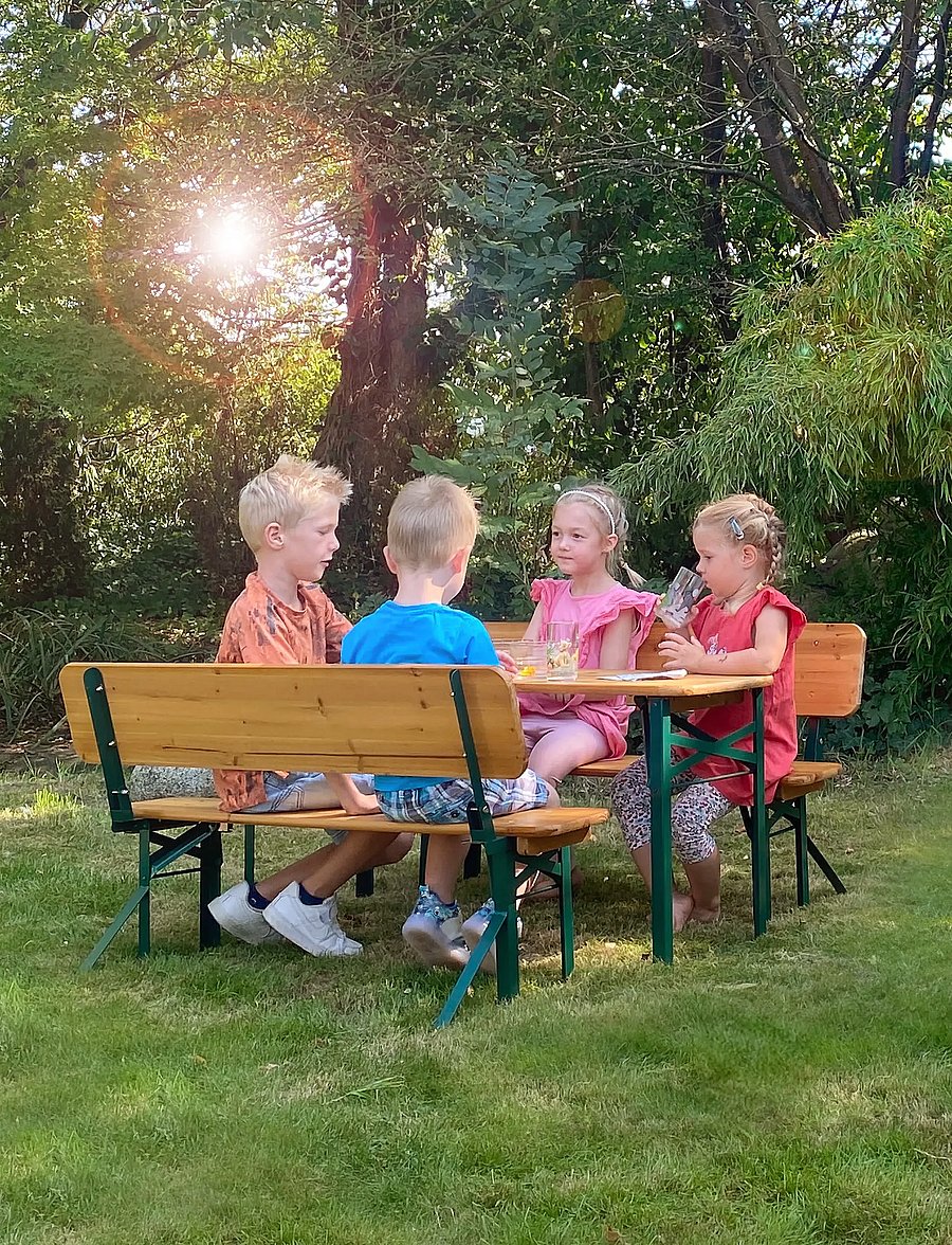 ROBA - Outdoor Party Bench Set for Children - outdoor-möbel - natural lacquered - 0
