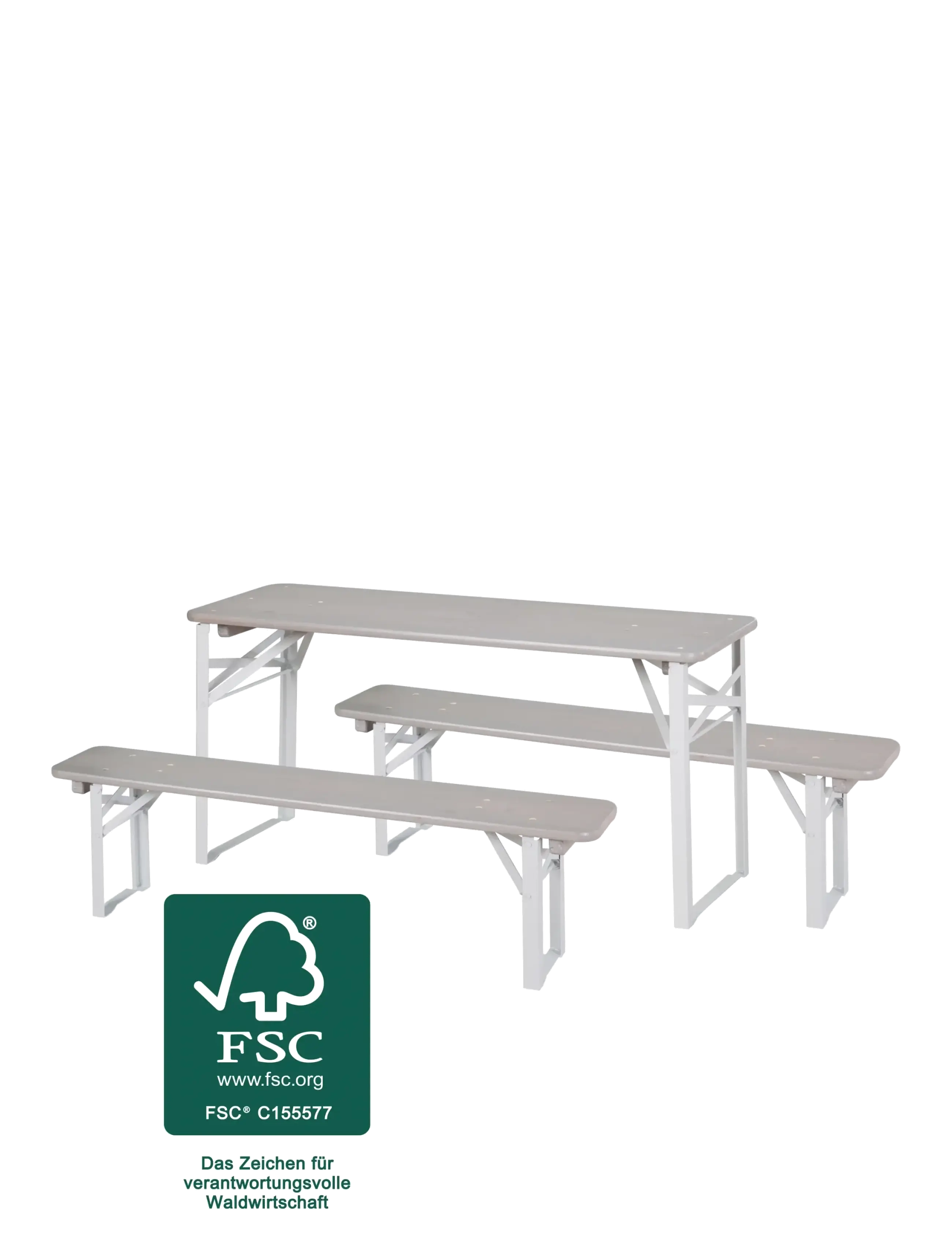 ROBA Children's Party Set, Outdoor Furniture, Grå, Str: 109X40X52CM