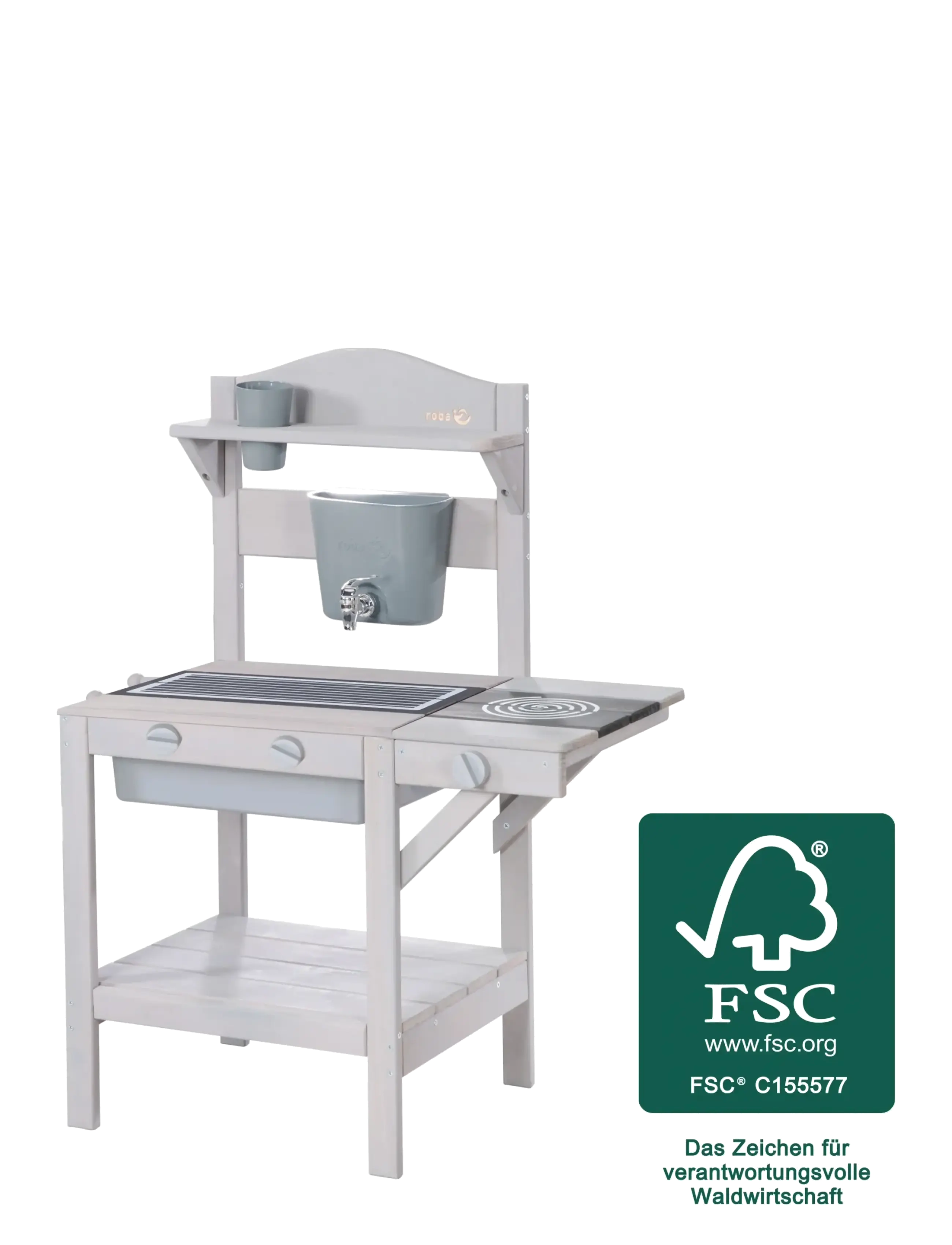 ROBA Outdoor Play Kitchen, One Size, Toy Kitchen & Accessories, Grau - Kitchens, Kinder