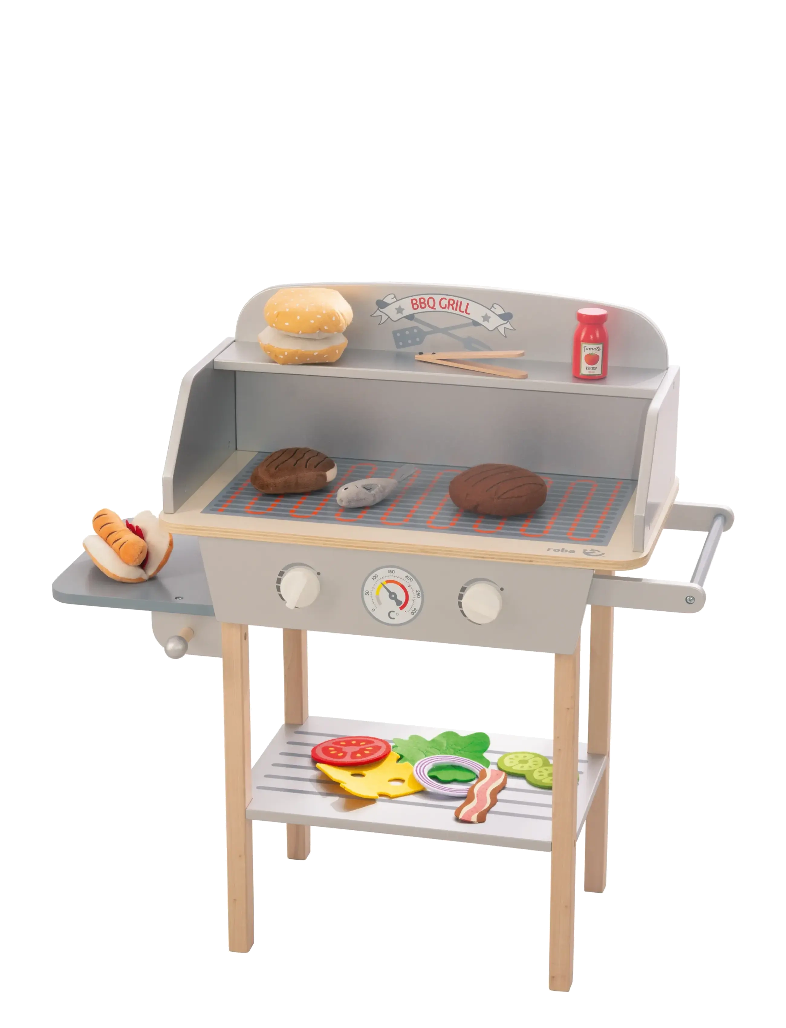 ROBA Bbq Grill With Accessories, One Size, Toy Kitchen & Grau - Kitchens, Kinder