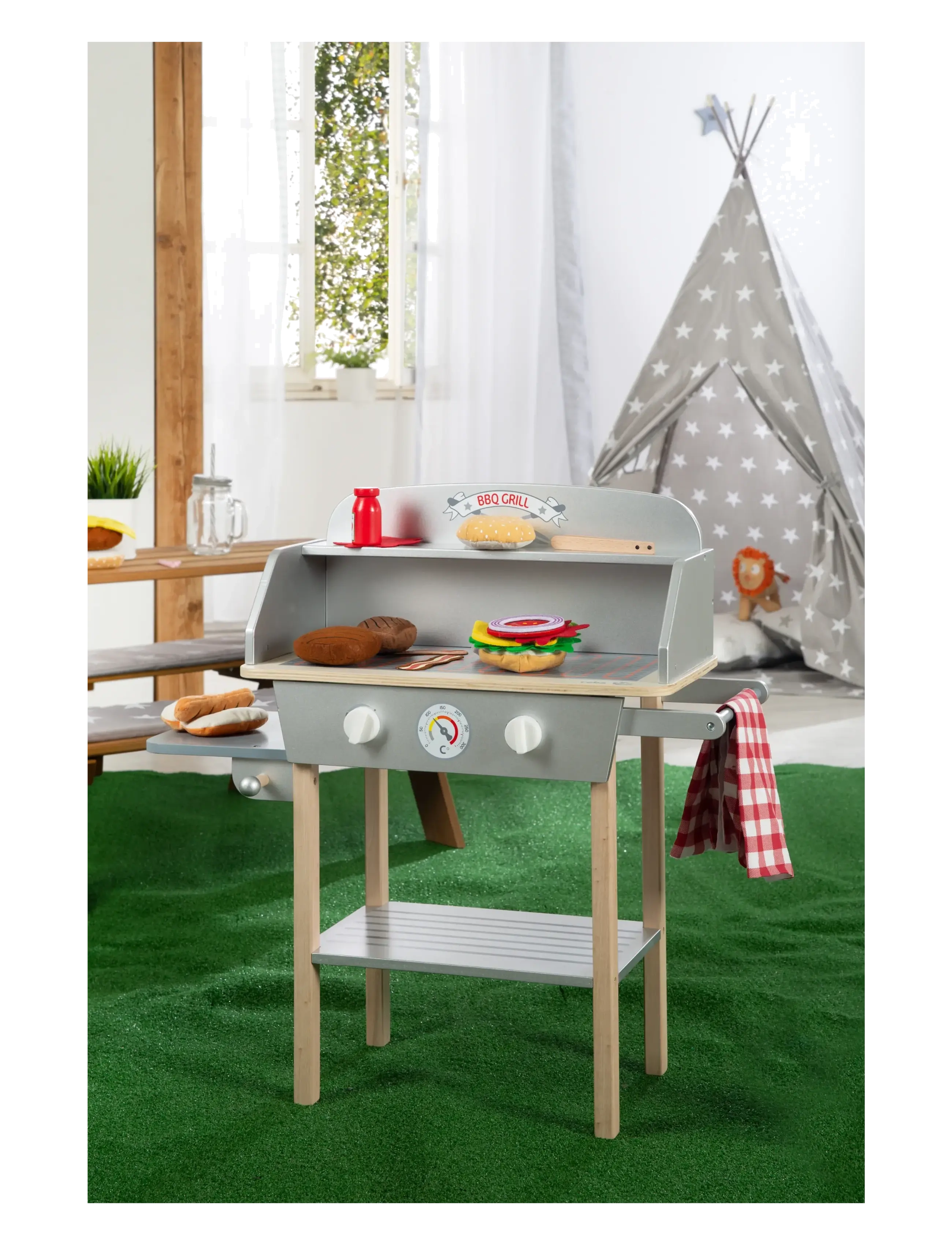 ROBA - BBQ Grill with accessories - legekøkkener - gray - 2