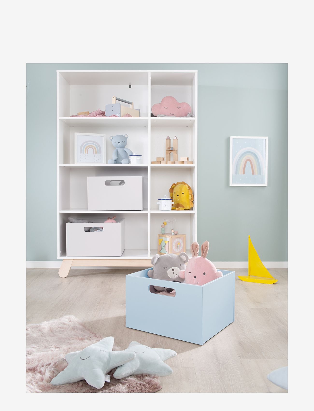 ROBA - Wooden Toy box - hoiukastid - blue - 1