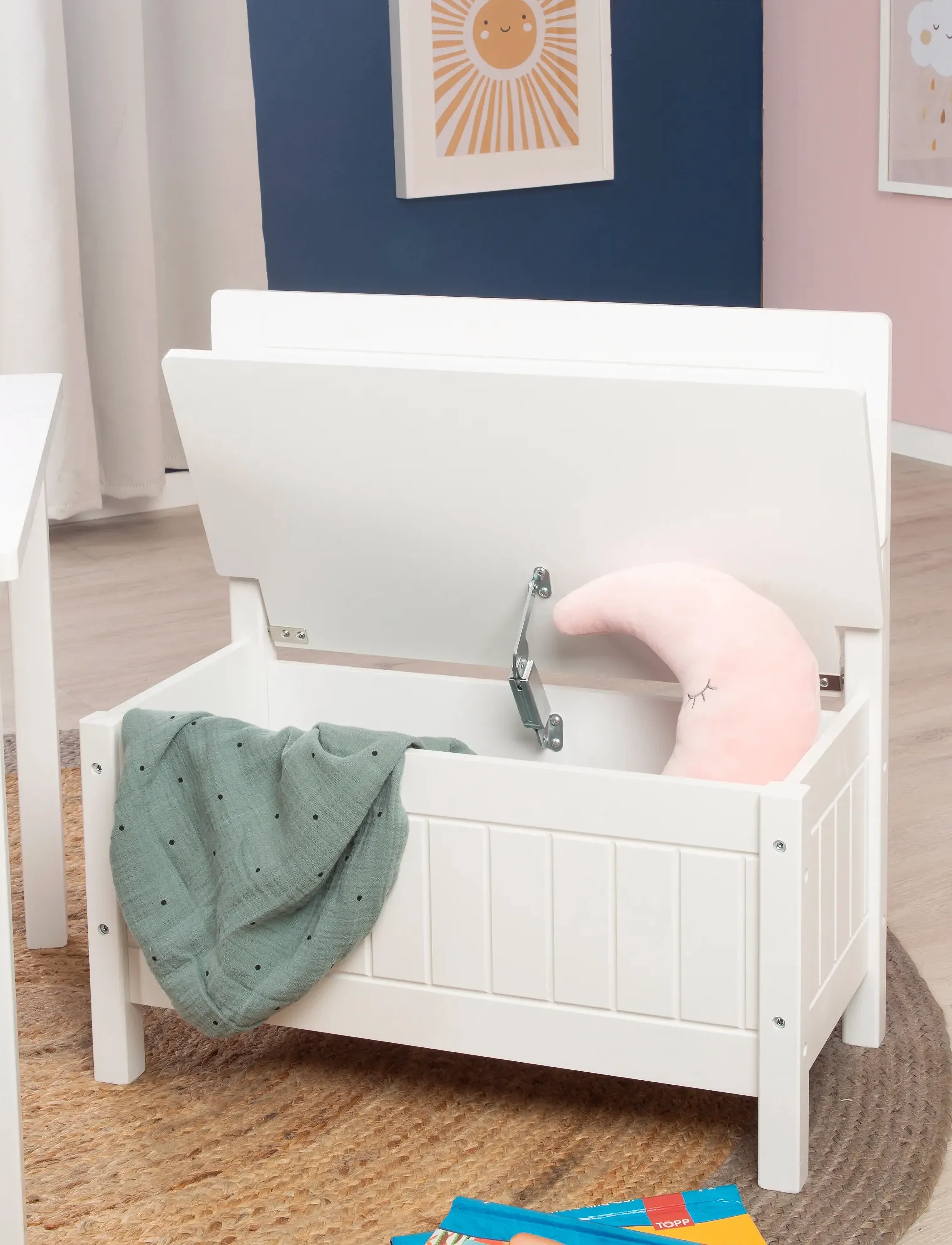 ROBA - Wooden Combination Children'S Chest and Bench - förvaringsmöbler - white - 4