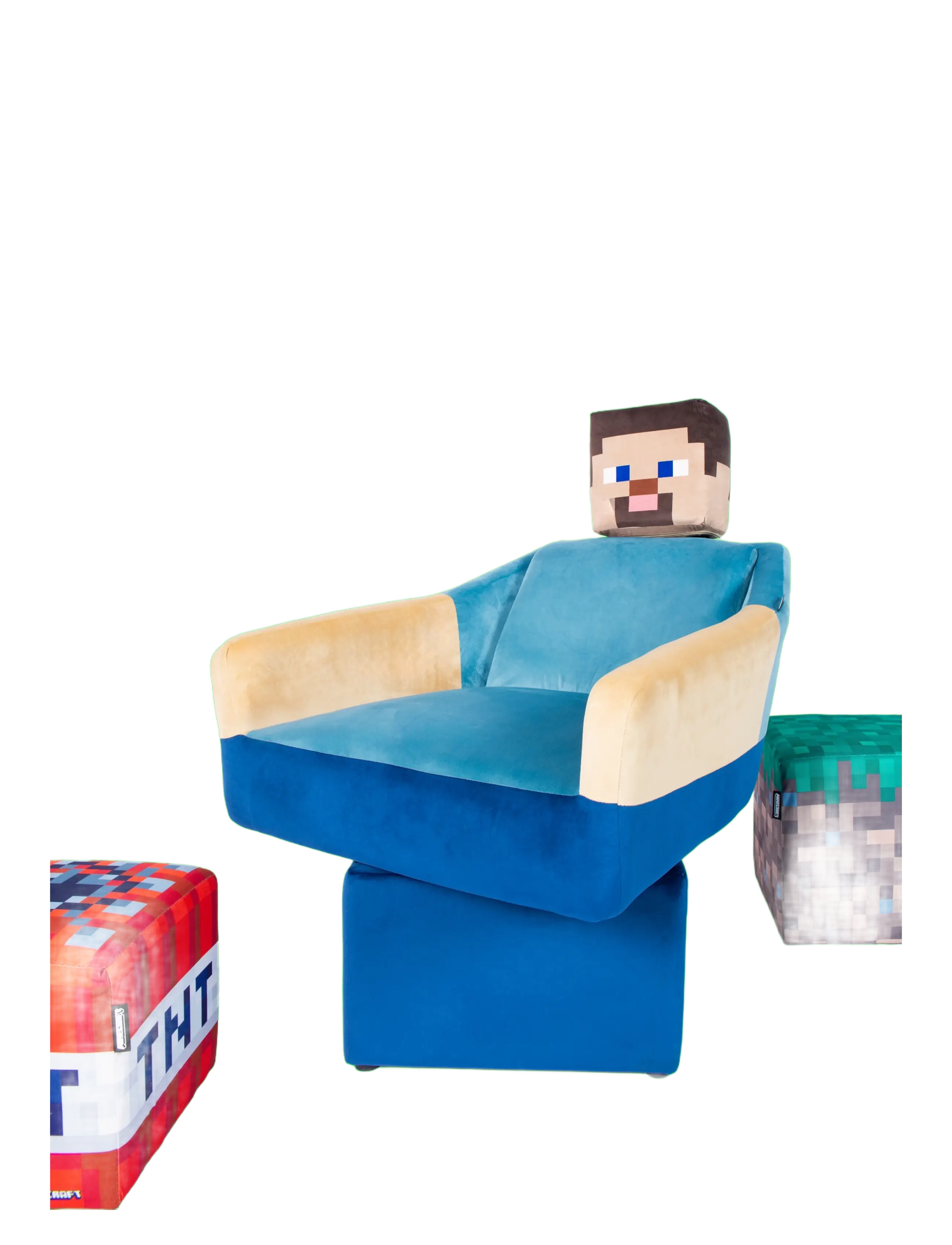 Minecraft - Steve Swivel Chair, with Armrests and Headrest - gamingmöbler - multicolor - 1