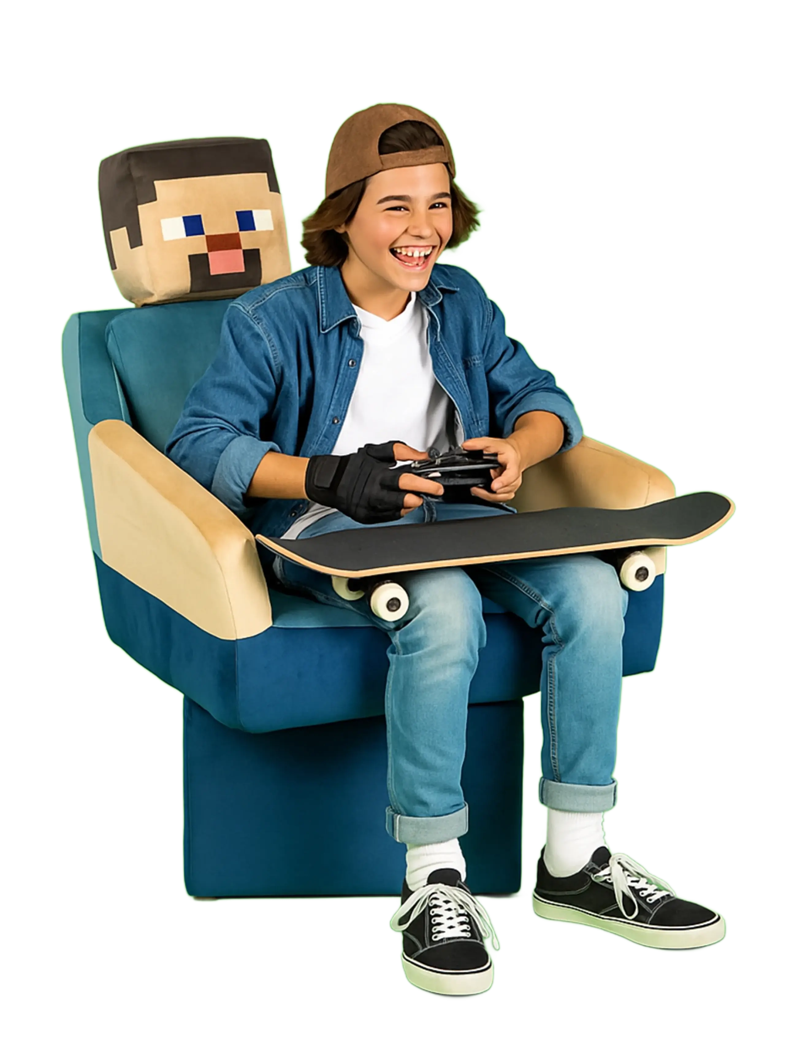 Minecraft - Steve Swivel Chair, with Armrests and Headrest - gamingmöbler - multicolor - 2