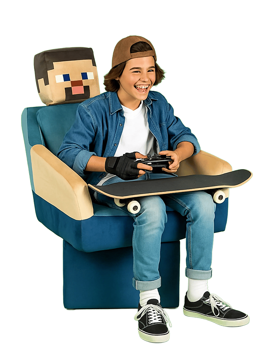 Minecraft - Steve Swivel Chair, with Armrests and Headrest - gamingmöbler - multicolor - 2