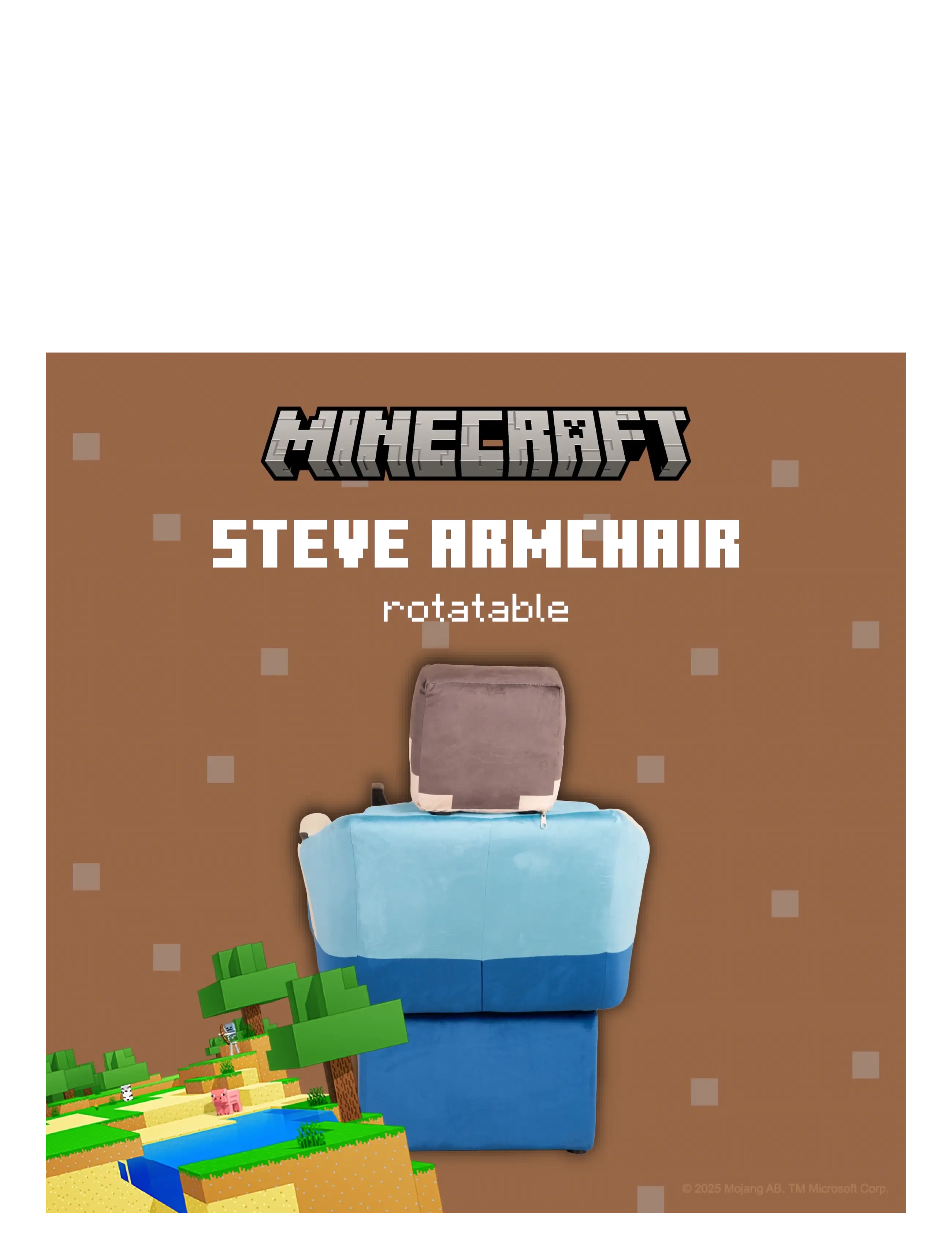 Minecraft - Steve Swivel Chair, with Armrests and Headrest - gamingmöbler - multicolor - 5