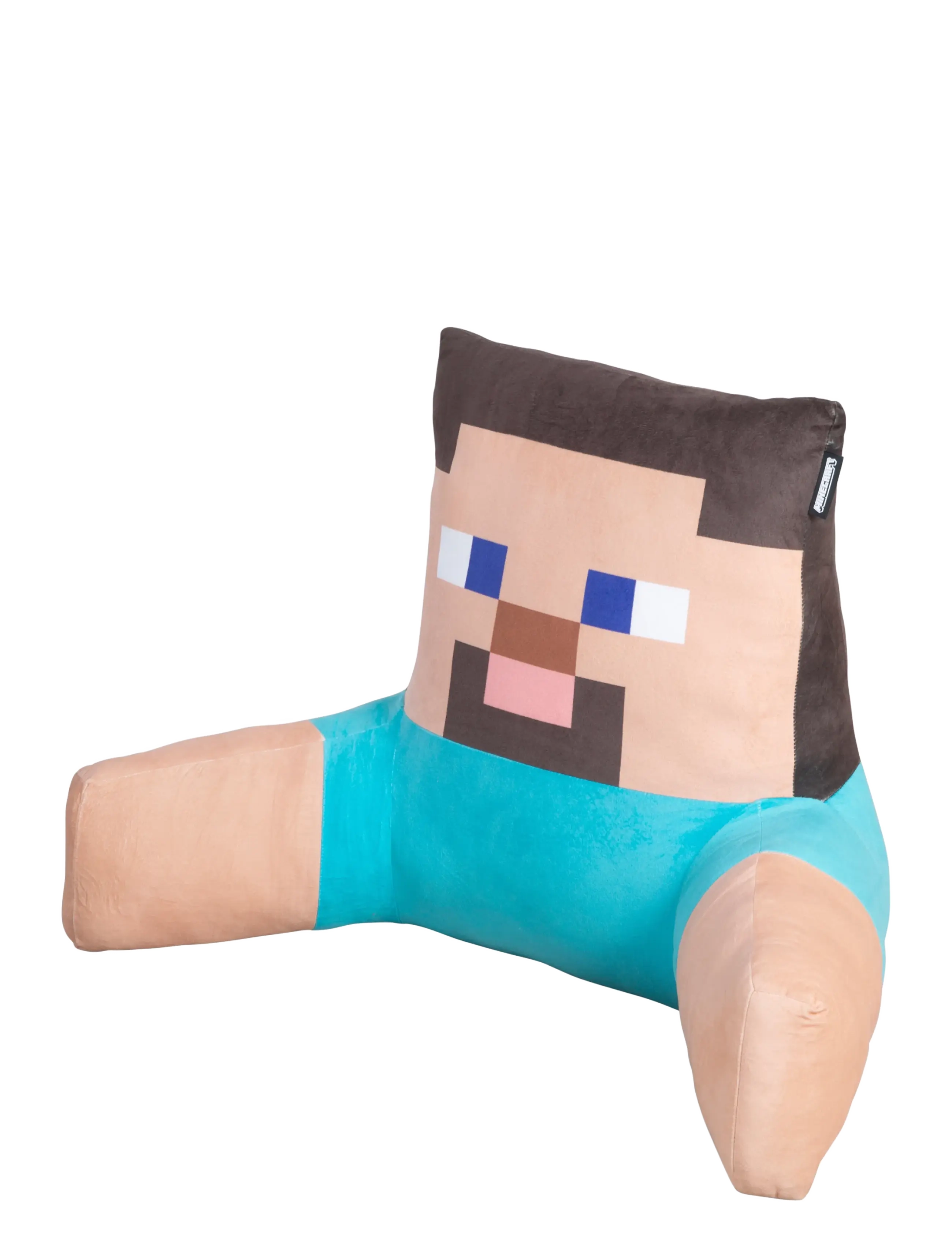 Minecraft Reading Pillow, Relaxation Backrest, Steve, Velvet, One Size, Furniture, Blau - Gaming Kinder