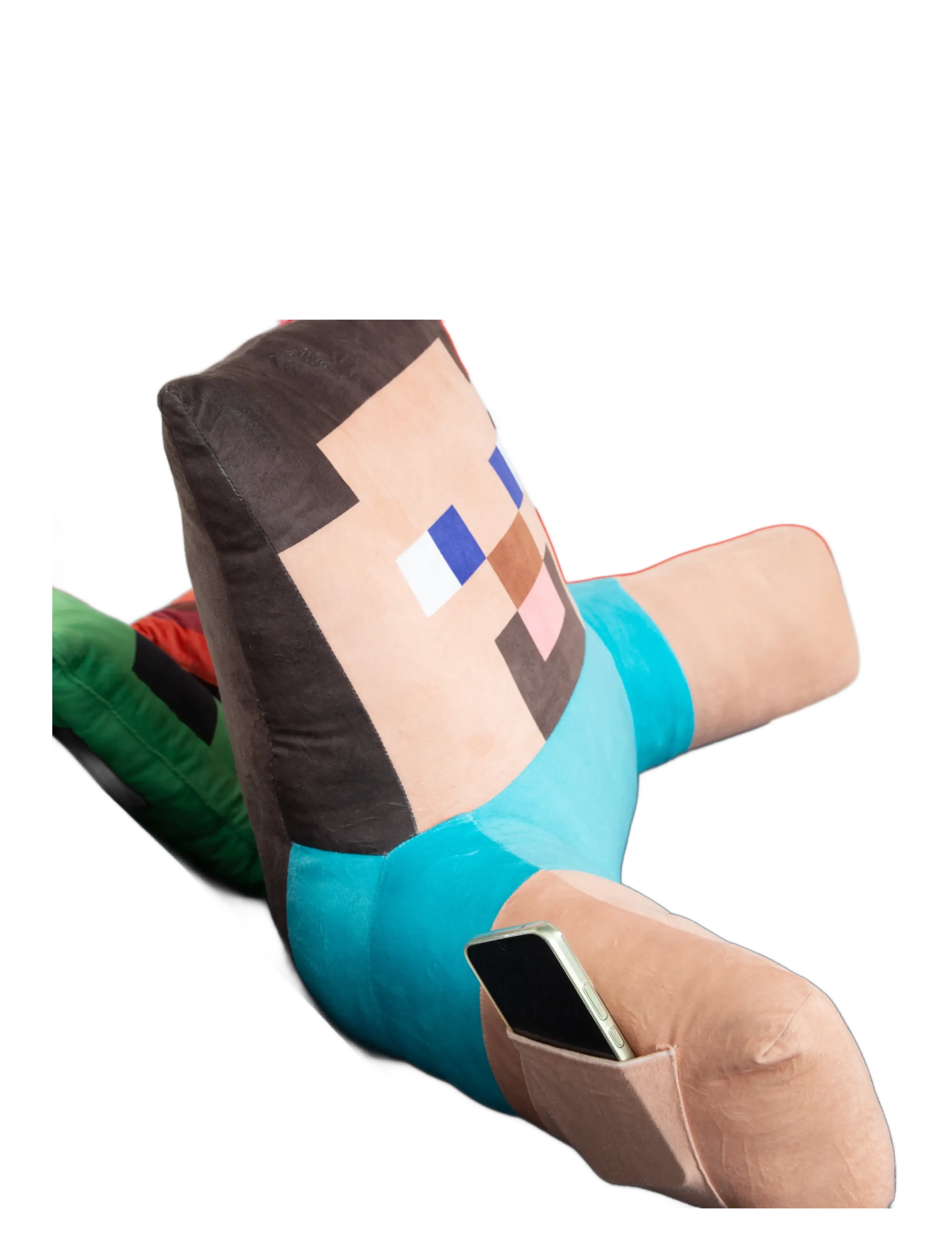 Minecraft - Reading pillow, relaxation pillow, backrest, Steve, velvet - gamingmöbler - multicolor - 3