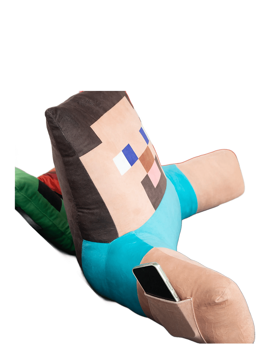Minecraft - Reading pillow, relaxation pillow, backrest, Steve, velvet - gamingmöbler - multicolor - 3