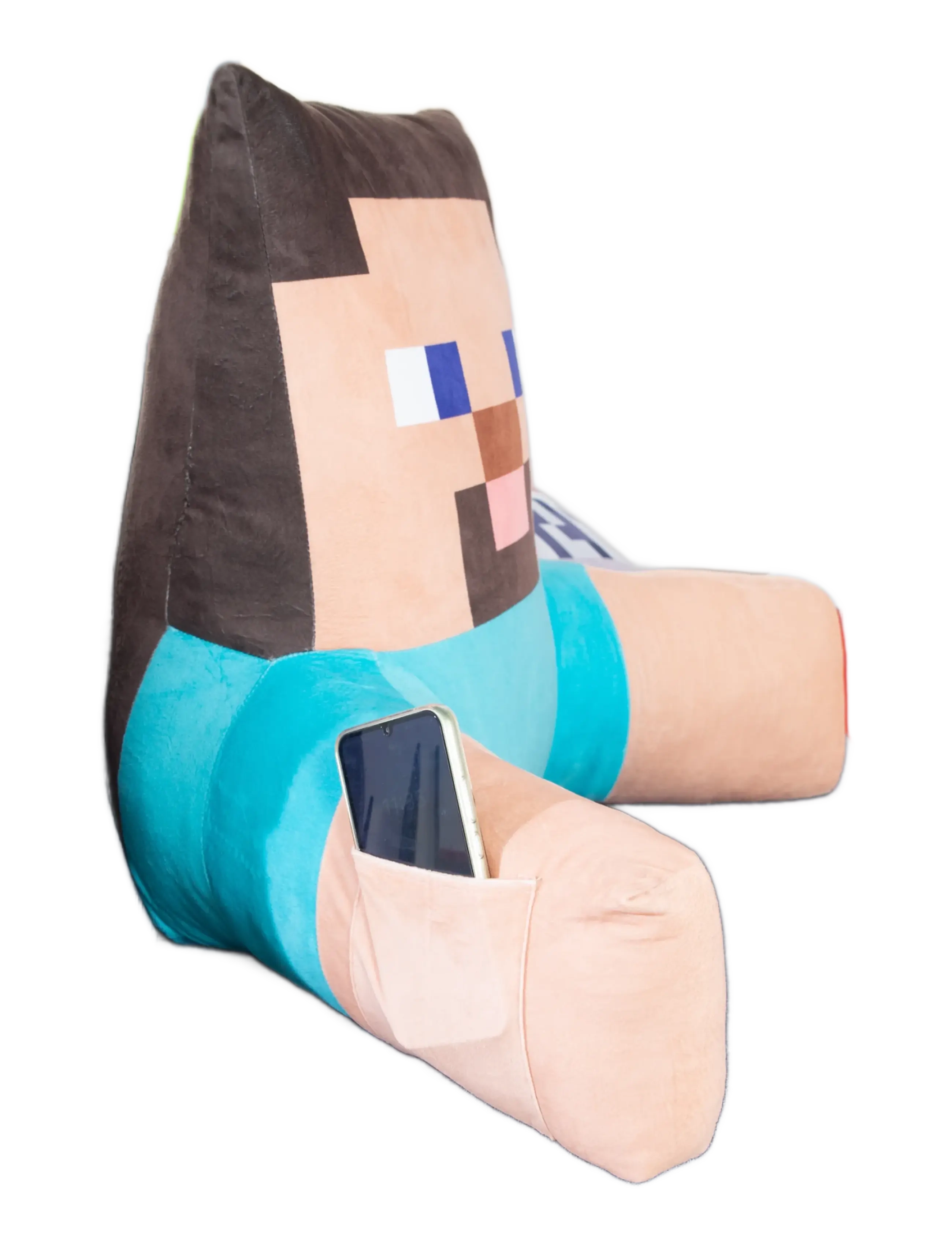 Minecraft - Reading pillow, relaxation pillow, backrest, Steve, velvet - gamingmöbler - multicolor - 4