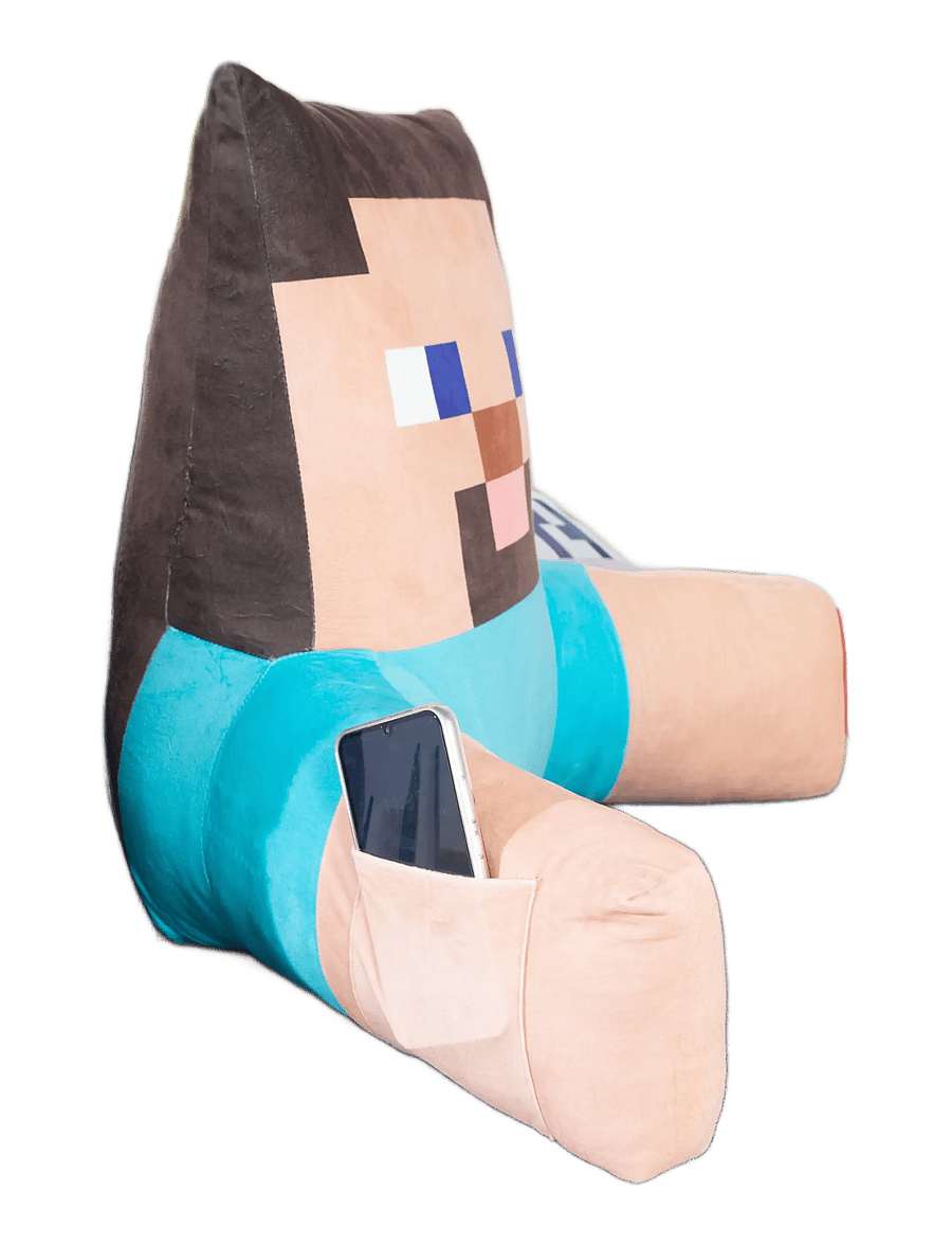 Minecraft - Reading pillow, relaxation pillow, backrest, Steve, velvet - gamingmöbler - multicolor - 4