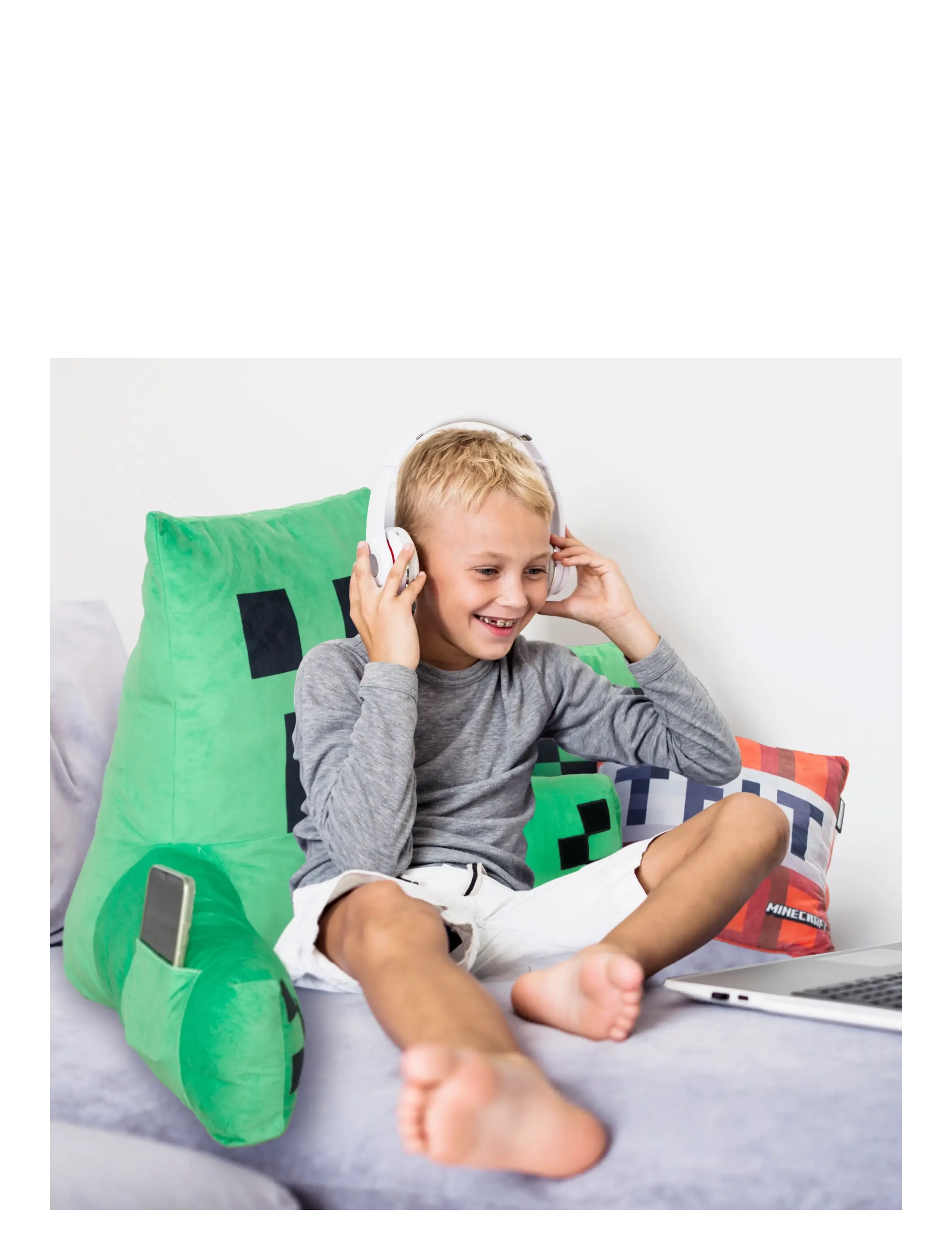Minecraft - Reading pillow, relaxation pillow, backrest, creeper, velvet - gamingmöbler - multicolor - 2