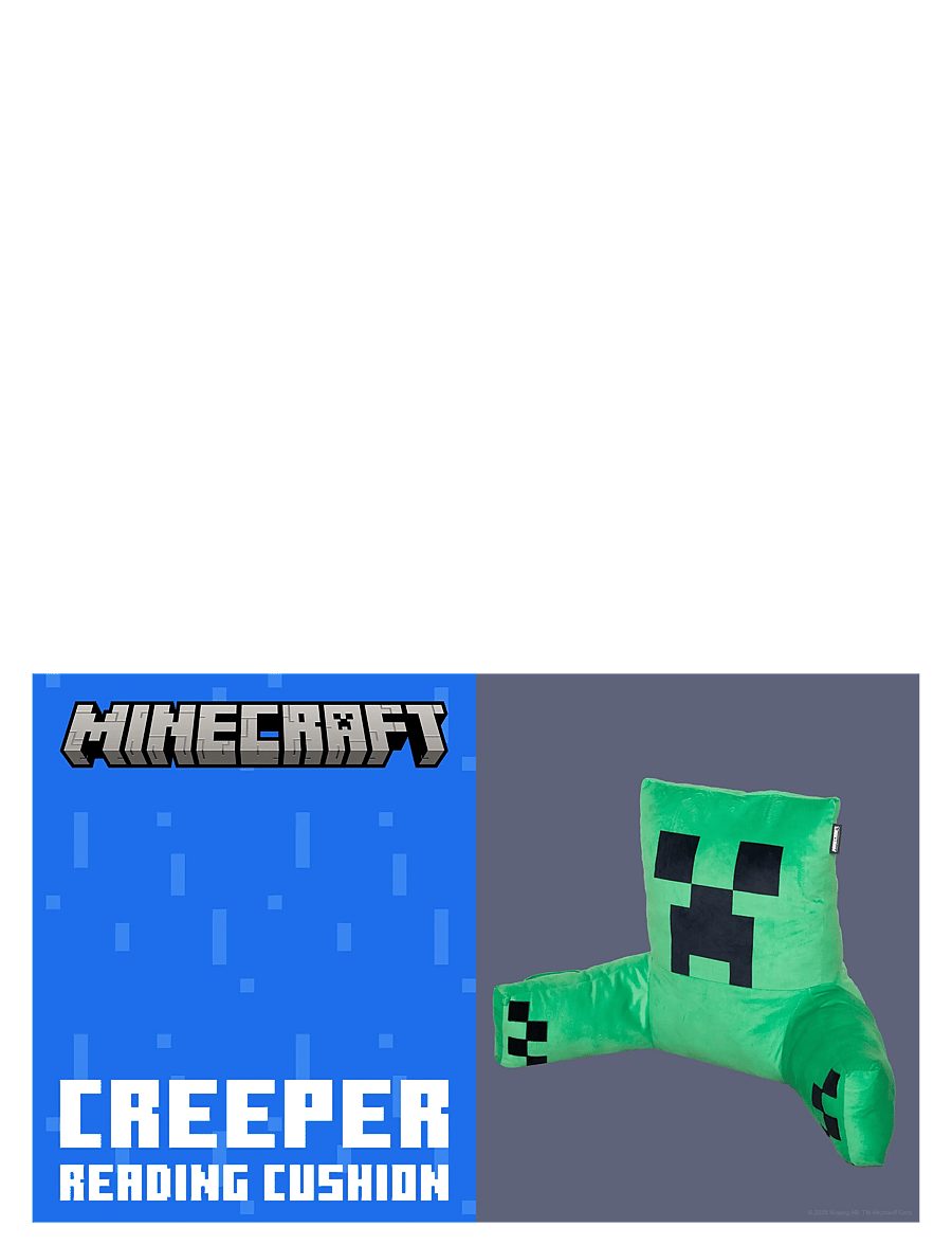 Minecraft - Reading pillow, relaxation pillow, backrest, creeper, velvet - gamingmöbler - multicolor - 5