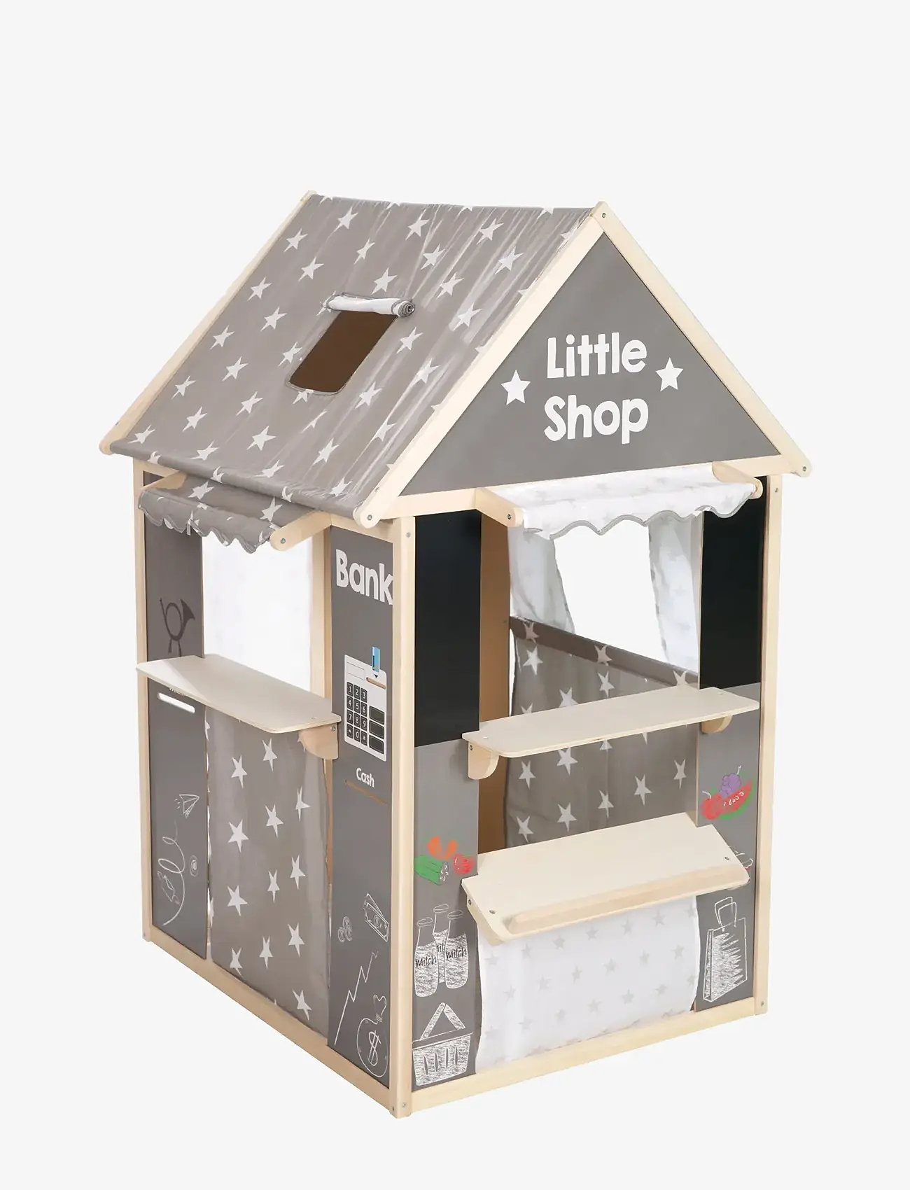 ROBA - Wooden Play House Combination Usable As Play Shop - vaikiškos palapinės ir tuneliai - gray - 1