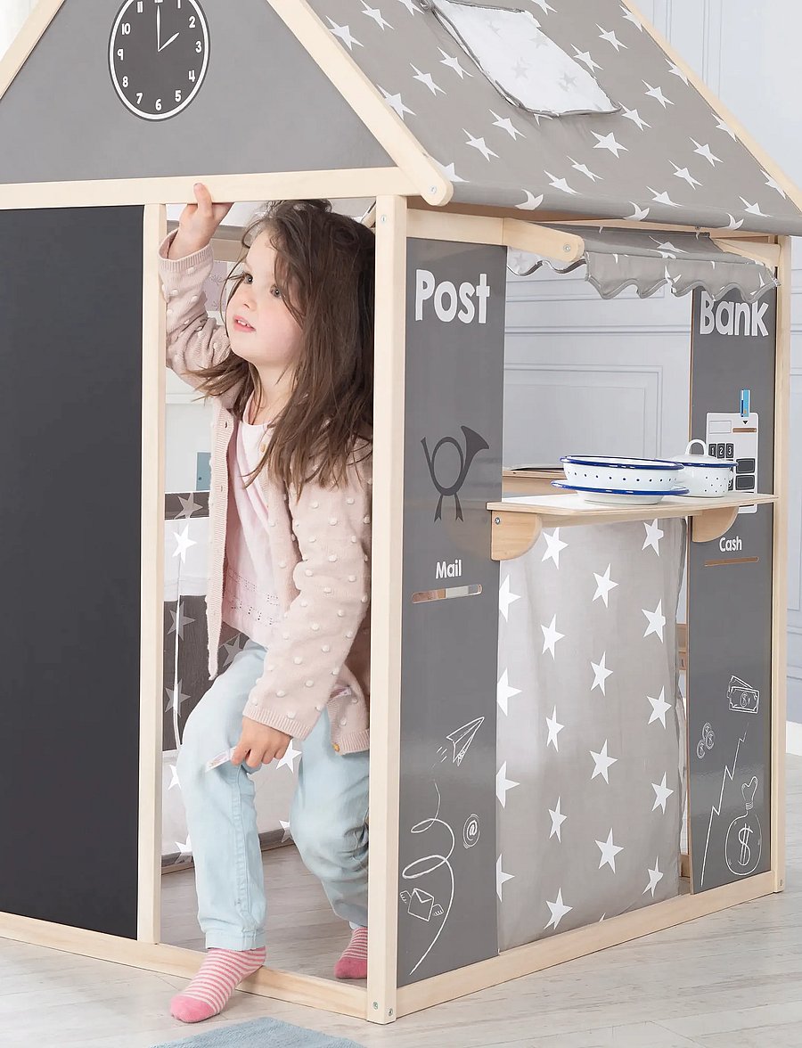 ROBA - Wooden Play House Combination Usable As Play Shop - spielzelte und -tunnel - gray - 0
