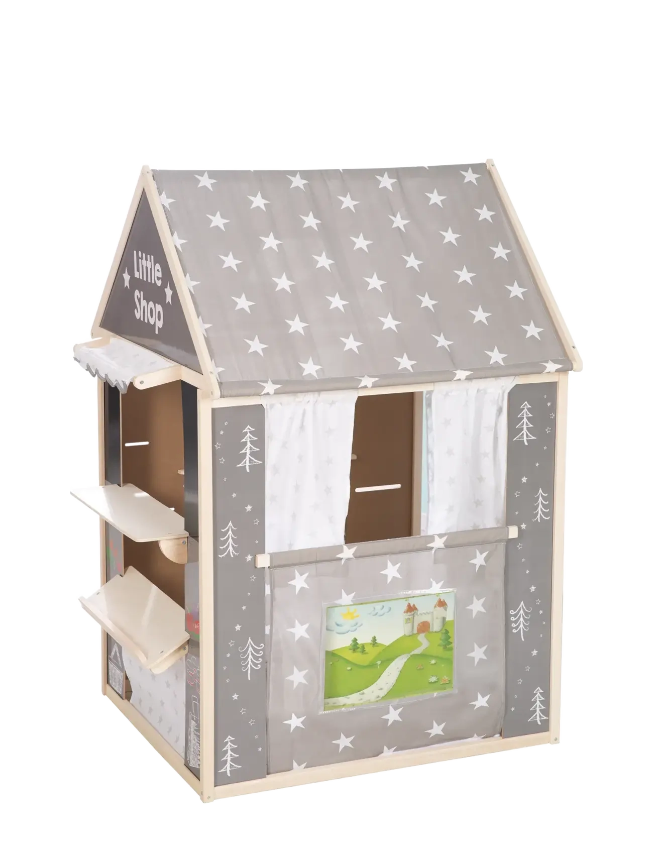 ROBA - Wooden Play House Combination Usable As Play Shop - leikkiteltat - gray - 5