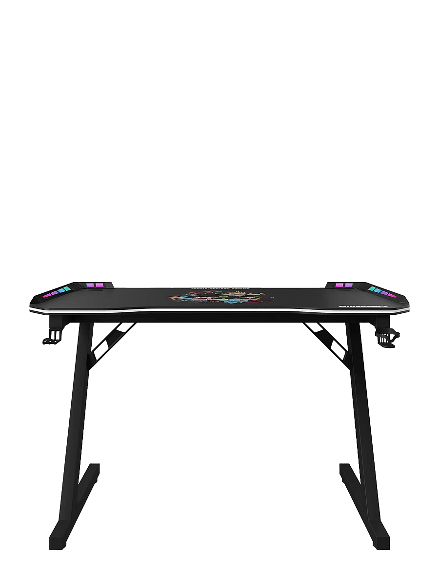 Minecraft - Gaming desk with LED lighting, cup and headphone holders, and a metal Z-shaped base - gamingmøbler - multicolor - 2