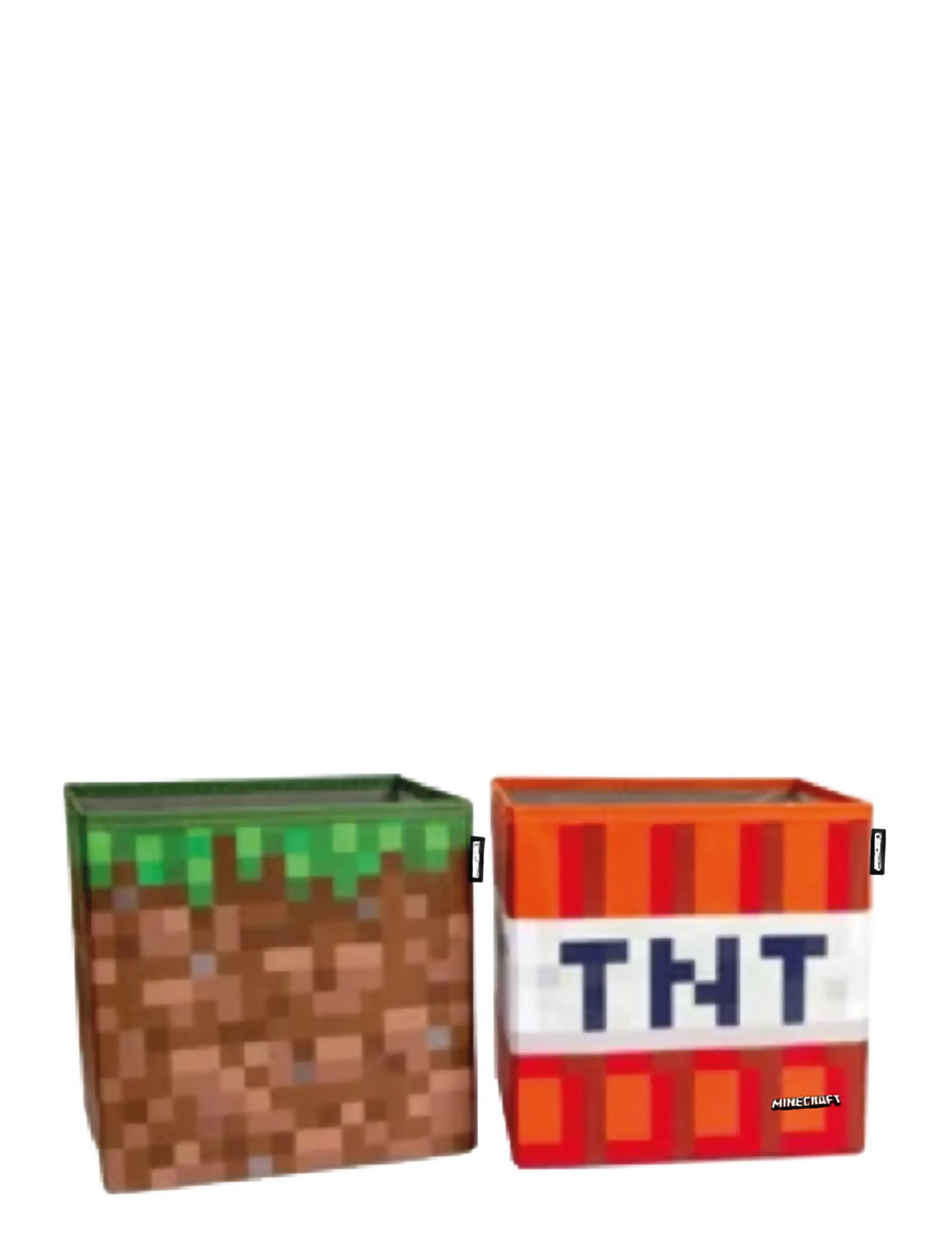 Minecraft Set of 2 Fabric Boxes, Foldable, Grass Block and TNT, Canvas - Minecraft - MULTICOLOR / multi
