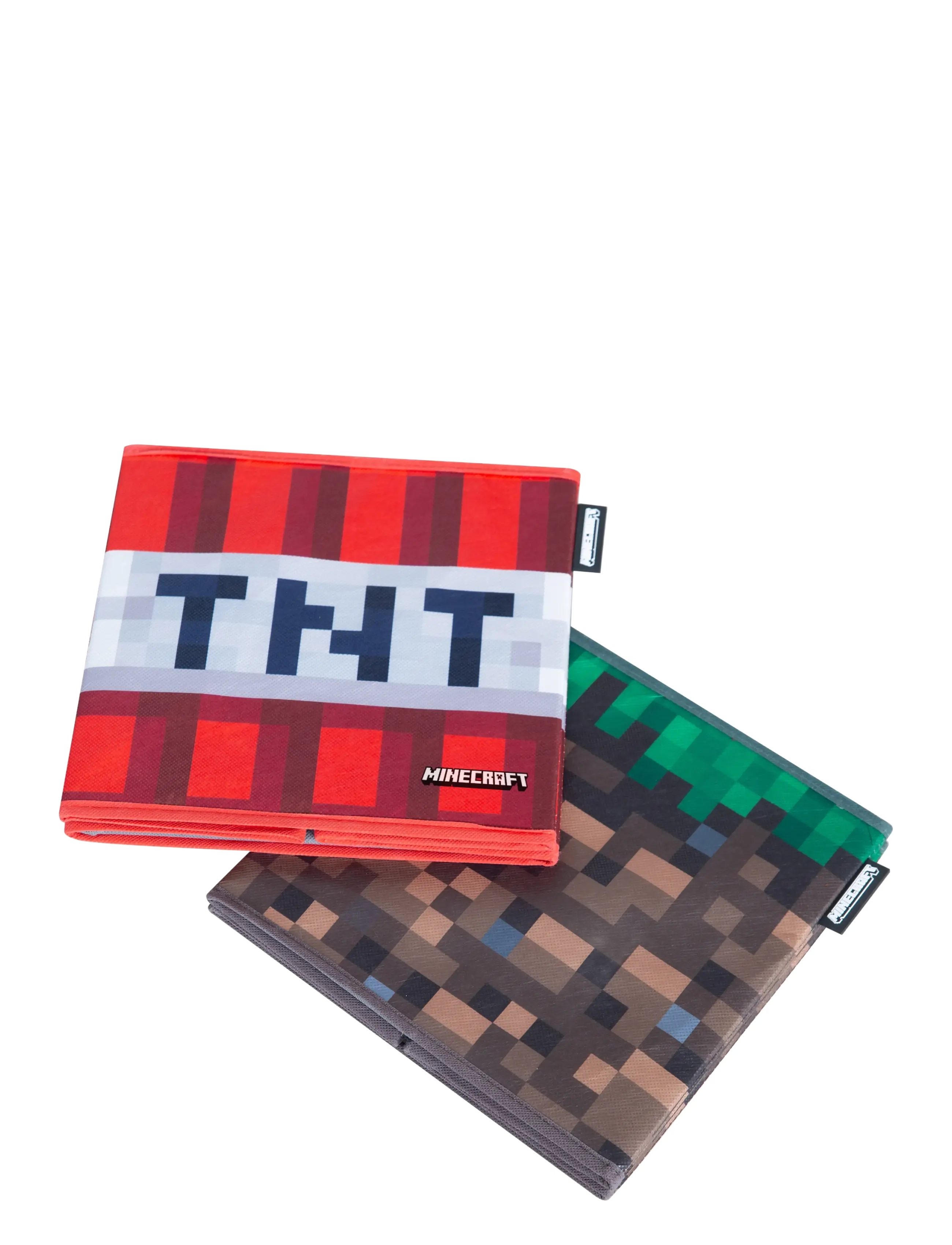 Minecraft - Set of 2 Fabric Boxes, Foldable, Grass Block and TNT, Canvas - förvaringslådor - multicolor - 3