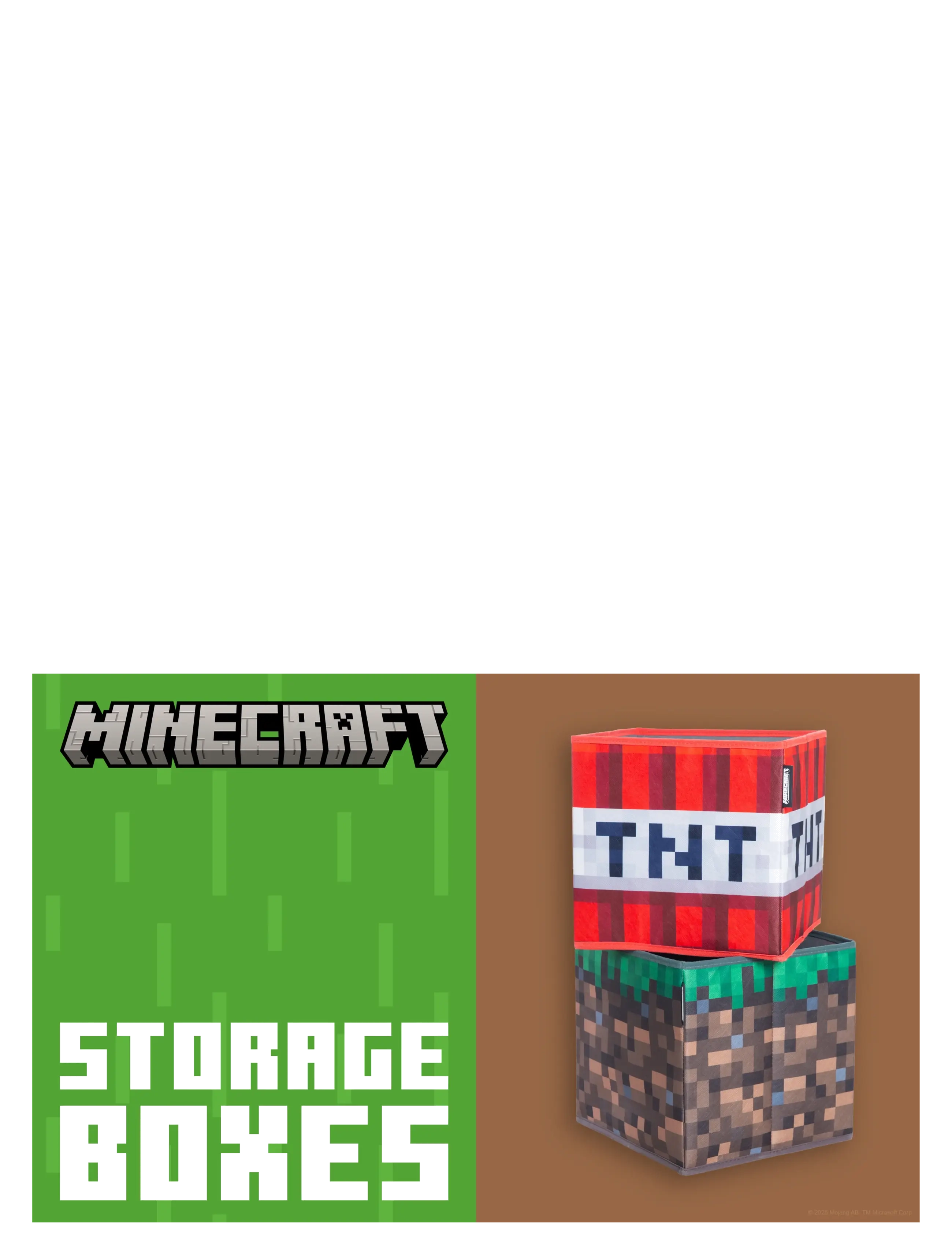 Minecraft - Set of 2 Fabric Boxes, Foldable, Grass Block and TNT, Canvas - multicolor - 4